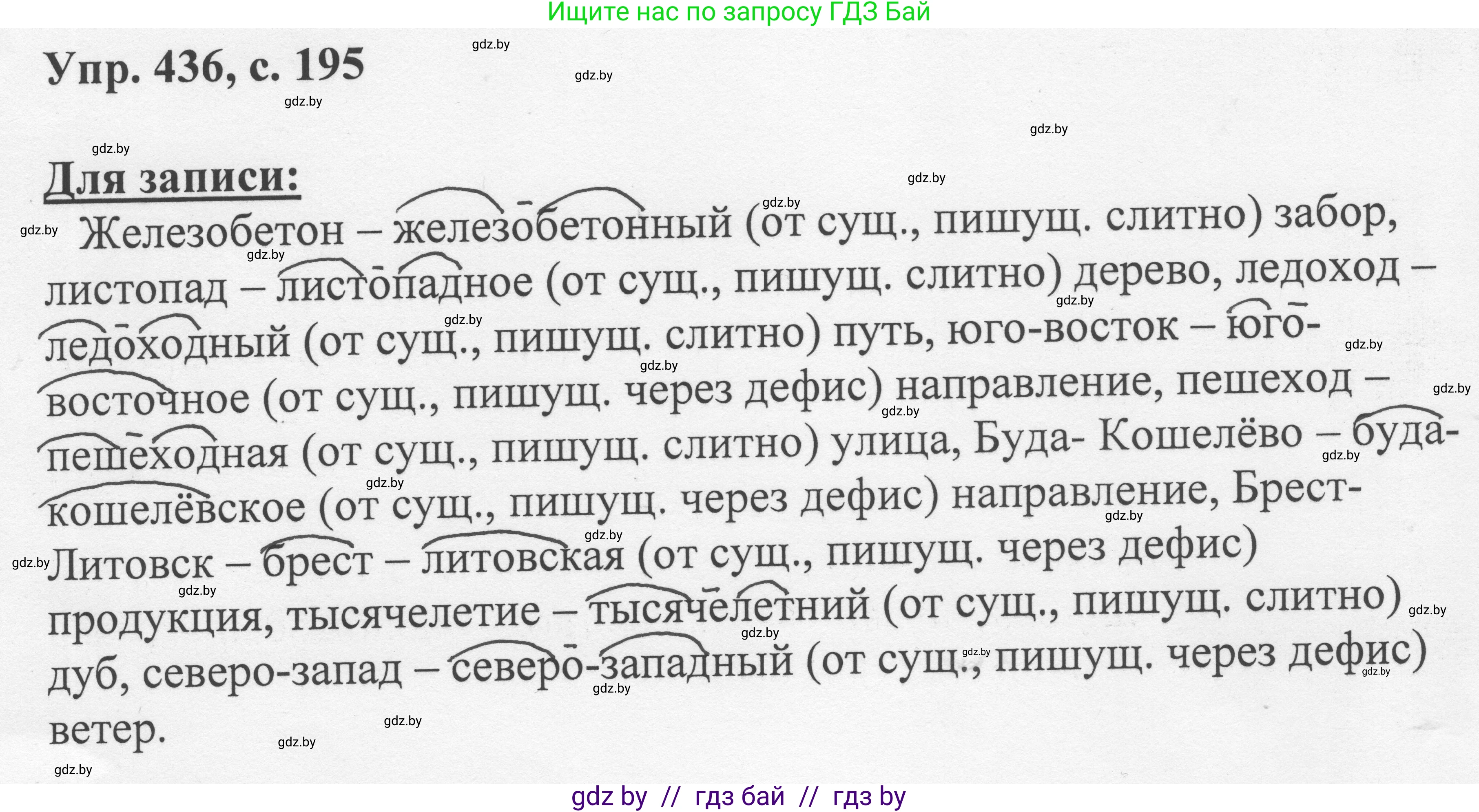Русский язык, 6 класс Учебник, авторы: Мурина Лариса Александровна, Игнатович Татьяна Владимировна, Жадейко Жанна Фёдоровна, издательство Национальный институт образования, Минск, 2020, страница 195, номер 436, Решение 1