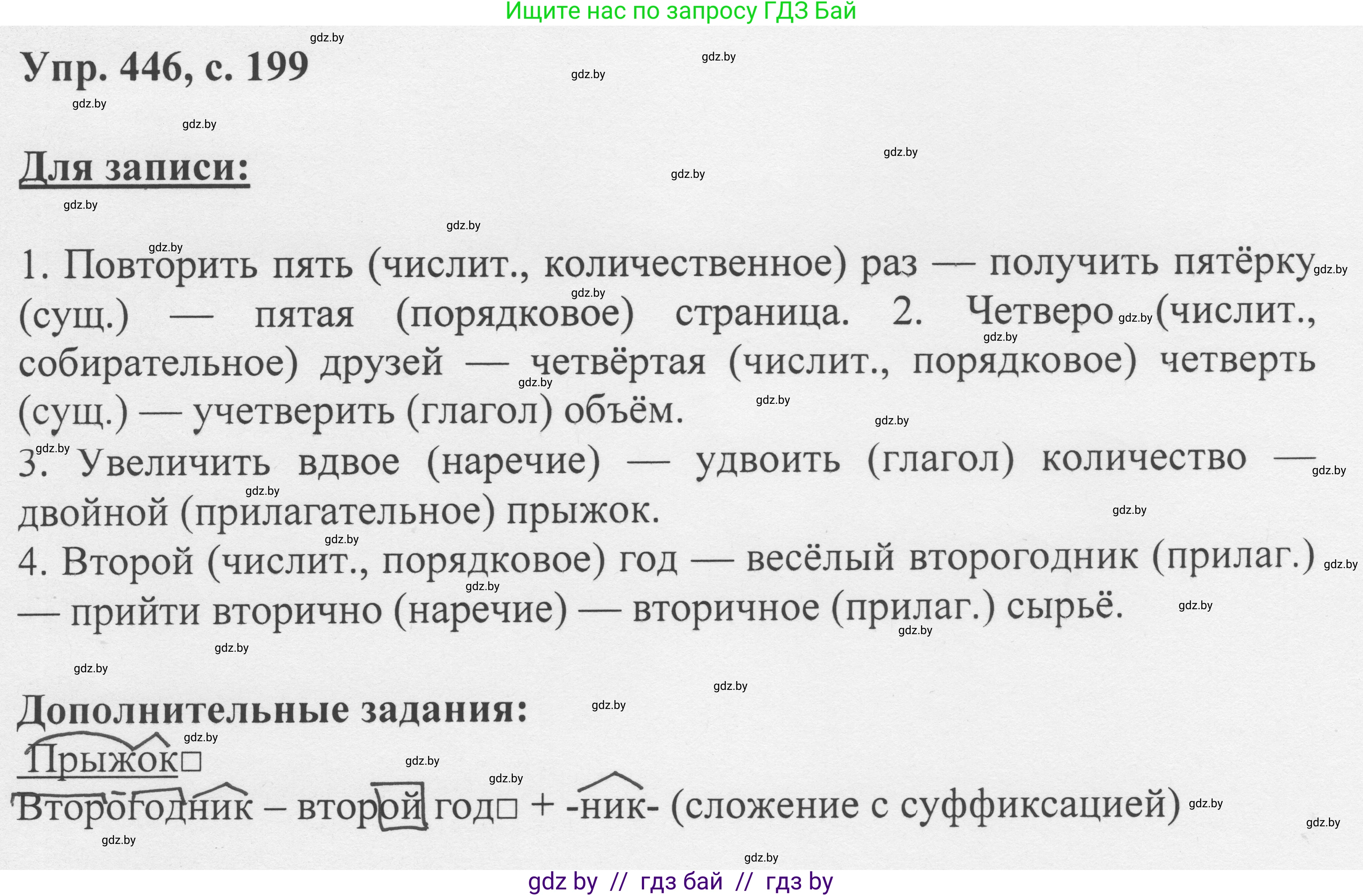 Русский язык, 6 класс Учебник, авторы: Мурина Лариса Александровна, Игнатович Татьяна Владимировна, Жадейко Жанна Фёдоровна, издательство Национальный институт образования, Минск, 2020, страница 199, номер 446, Решение 1