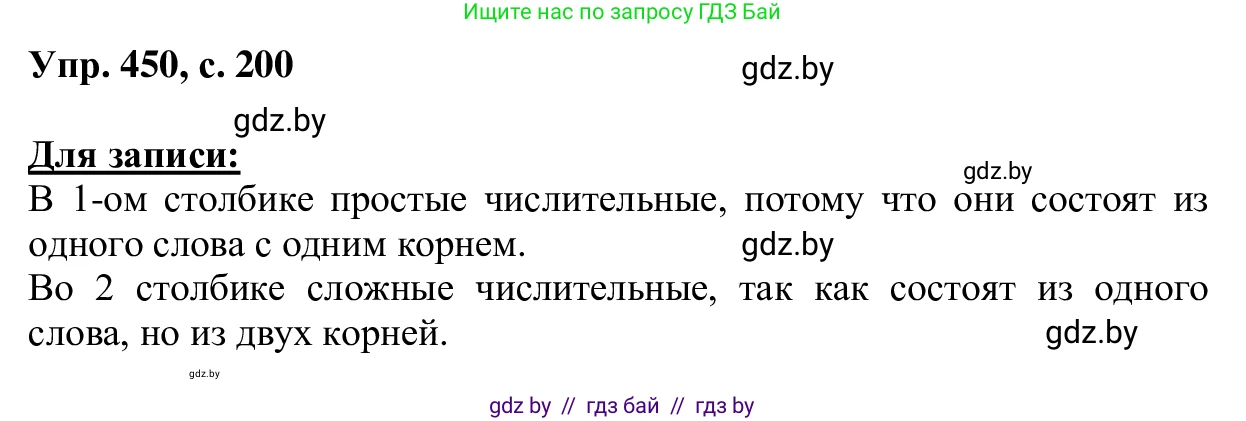 Русский язык, 6 класс Учебник, авторы: Мурина Лариса Александровна, Игнатович Татьяна Владимировна, Жадейко Жанна Фёдоровна, издательство Национальный институт образования, Минск, 2020, страница 200, номер 450, Решение 1
