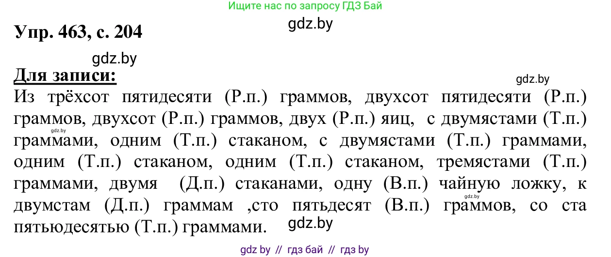 Русский язык, 6 класс Учебник, авторы: Мурина Лариса Александровна, Игнатович Татьяна Владимировна, Жадейко Жанна Фёдоровна, издательство Национальный институт образования, Минск, 2020, страница 204, номер 463, Решение 1