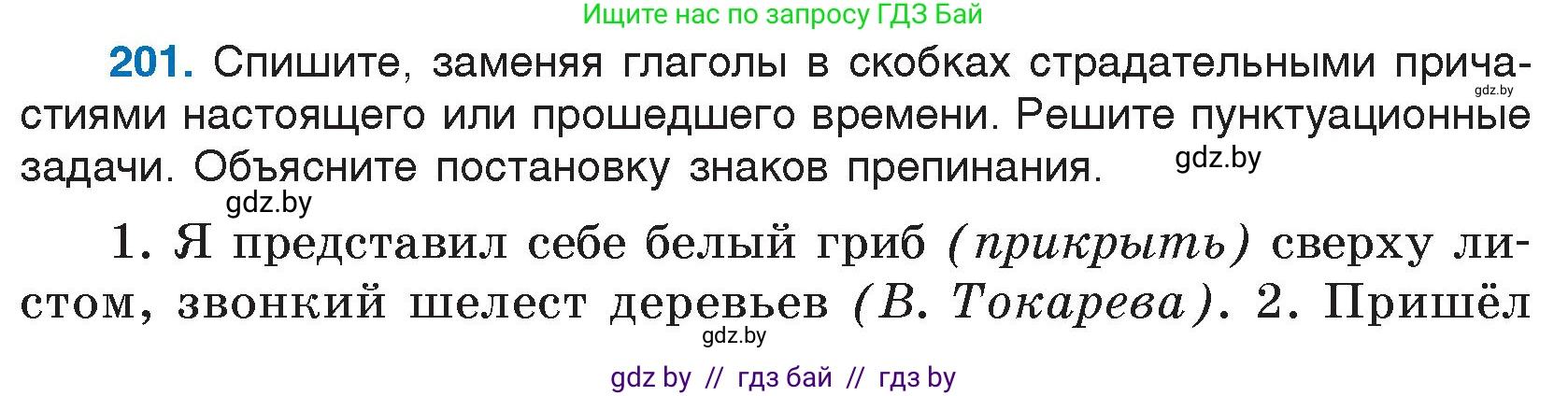 Русский язык, 7 класс Учебник, авторы: Волынец Татьяна Николаевна, Литвинко Франя Михайловна, Долбик Елена Евгеньевна, Таяновская И В, Винник И Р, издательство Национальный институт образования, Минск, 2020, бирюзового цвета, страница 99, номер 201, Условие