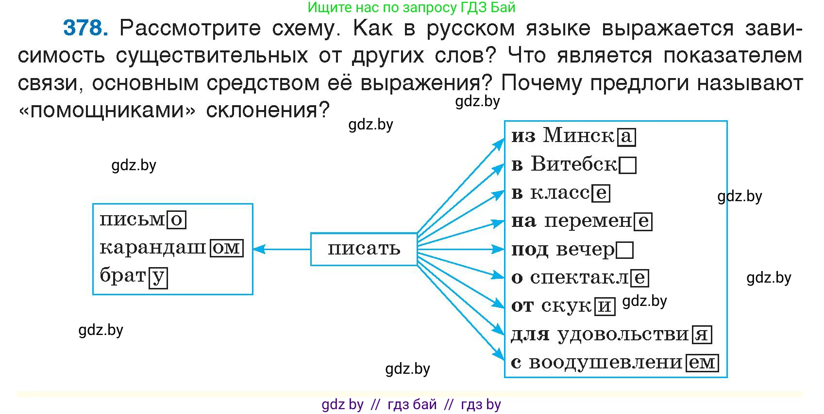 Русский язык, 7 класс Учебник, авторы: Волынец Татьяна Николаевна, Литвинко Франя Михайловна, Долбик Елена Евгеньевна, Таяновская И В, Винник И Р, издательство Национальный институт образования, Минск, 2020, бирюзового цвета, страница 180, номер 378, Условие