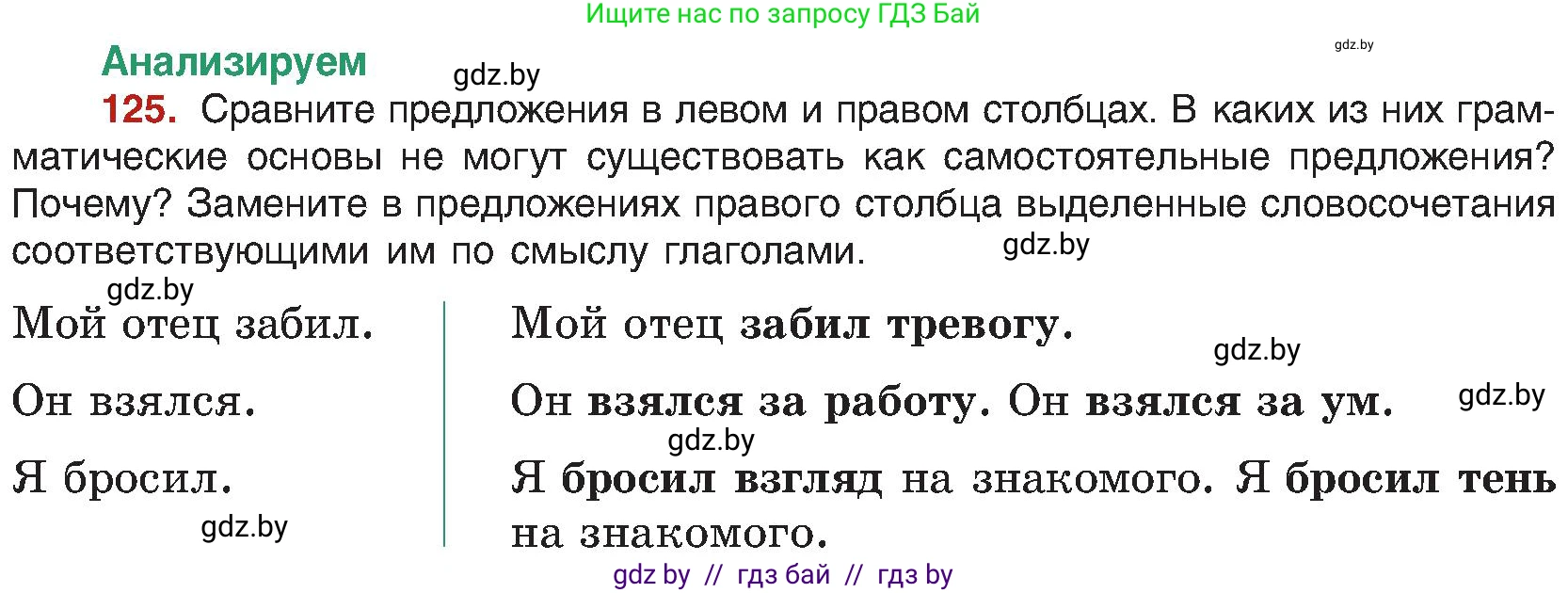 Русский язык, 8 класс Учебник, авторы: Мурина Лариса Александровна, Долбик Елена Евгеньевна, Леонович Валентина Леонидовна, Жадейко Жанна Фёдоровна, издательство Академия образования, Минск, 2024, страница 76, номер 125, Условие