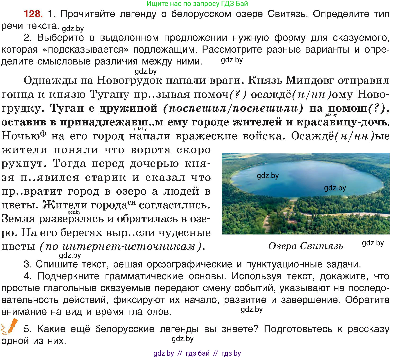 Русский язык, 8 класс Учебник, авторы: Мурина Лариса Александровна, Долбик Елена Евгеньевна, Леонович Валентина Леонидовна, Жадейко Жанна Фёдоровна, издательство Академия образования, Минск, 2024, страница 77, номер 128, Условие