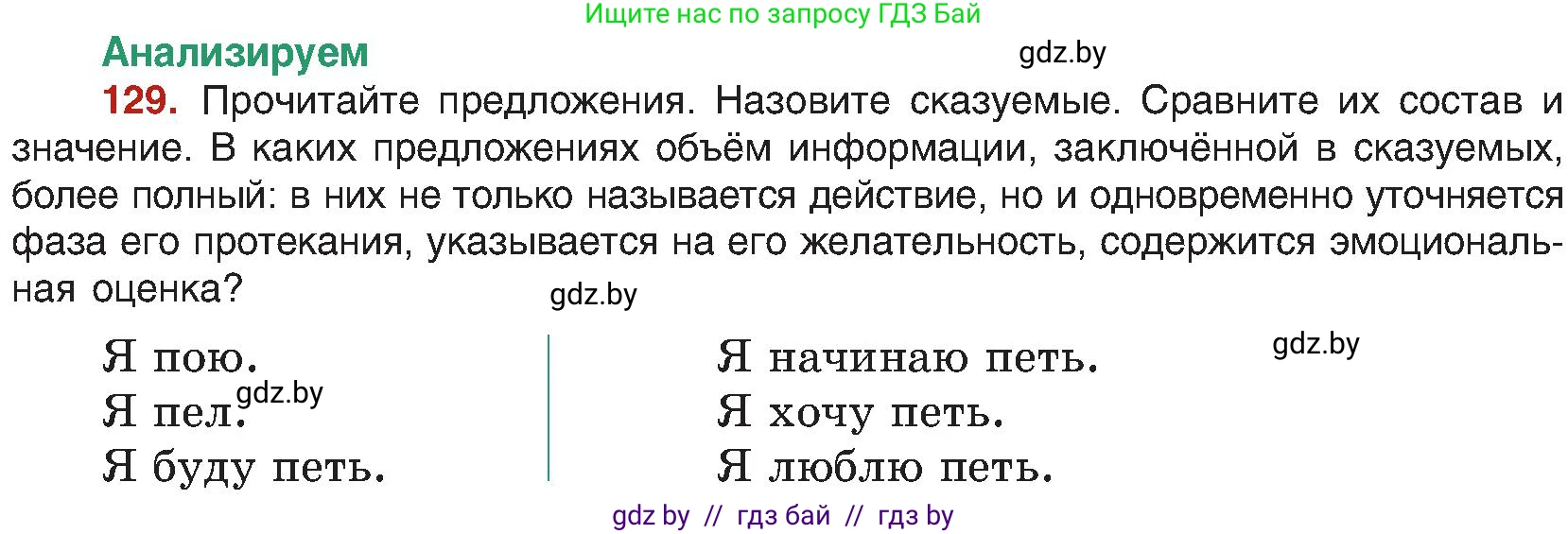 Русский язык, 8 класс Учебник, авторы: Мурина Лариса Александровна, Долбик Елена Евгеньевна, Леонович Валентина Леонидовна, Жадейко Жанна Фёдоровна, издательство Академия образования, Минск, 2024, страница 78, номер 129, Условие