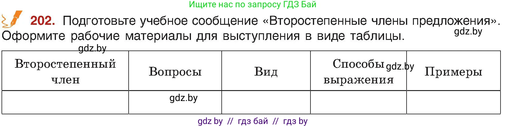 Русский язык, 8 класс Учебник, авторы: Мурина Лариса Александровна, Долбик Елена Евгеньевна, Леонович Валентина Леонидовна, Жадейко Жанна Фёдоровна, издательство Академия образования, Минск, 2024, страница 111, номер 202, Условие