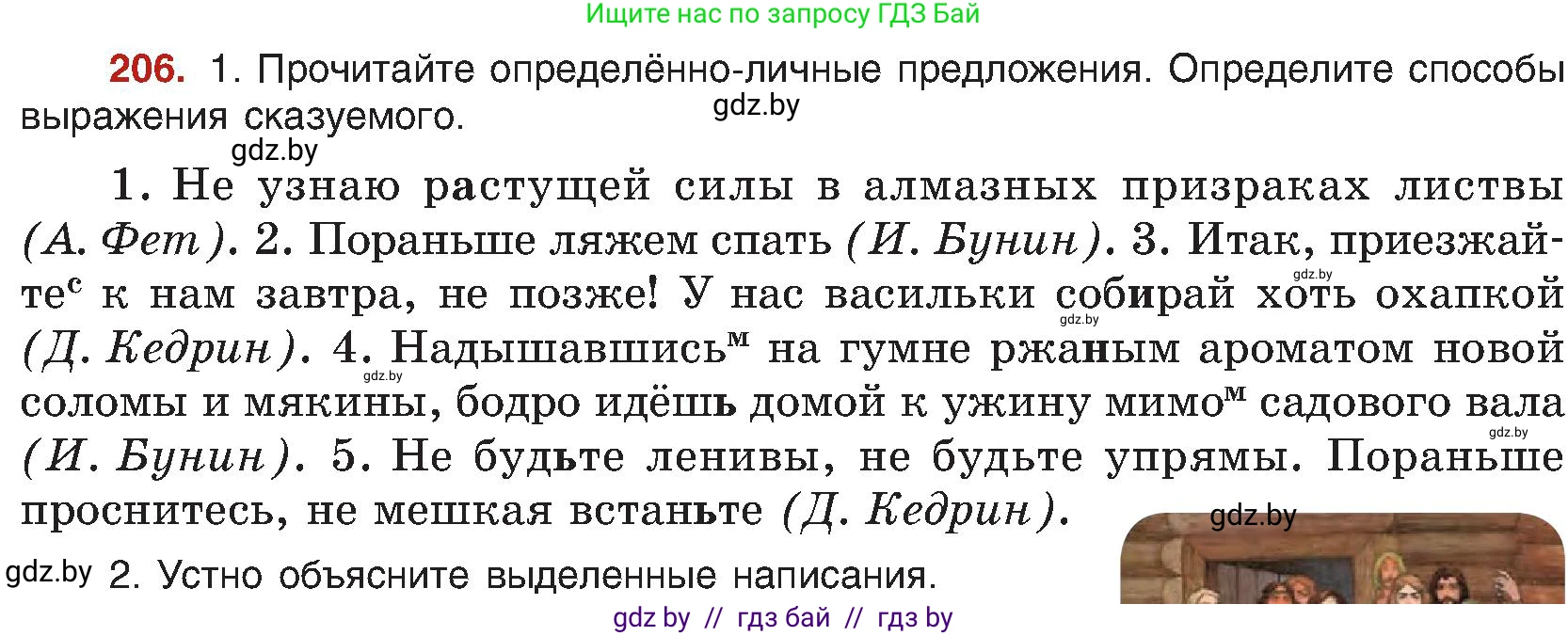 Русский язык, 8 класс Учебник, авторы: Мурина Лариса Александровна, Долбик Елена Евгеньевна, Леонович Валентина Леонидовна, Жадейко Жанна Фёдоровна, издательство Академия образования, Минск, 2024, страница 113, номер 206, Условие