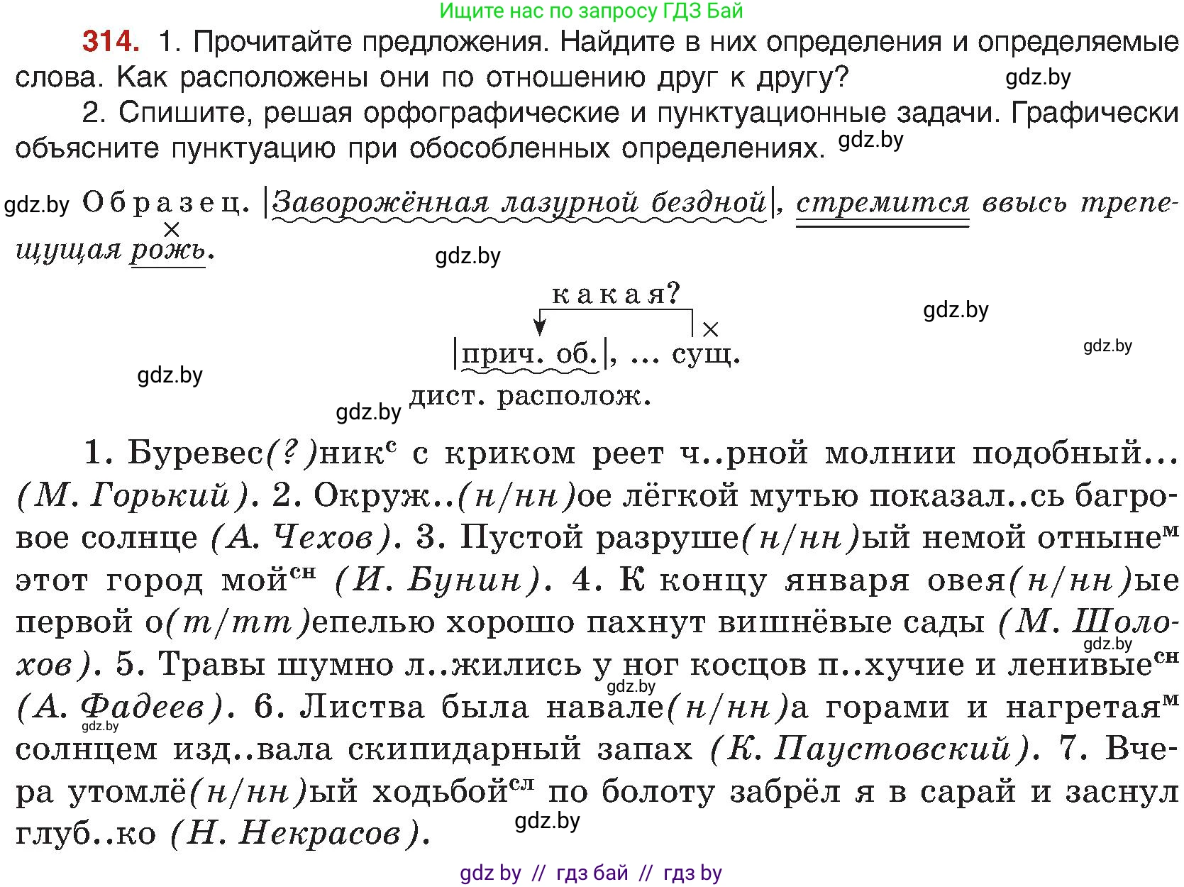 Русский язык, 8 класс Учебник, авторы: Мурина Лариса Александровна, Долбик Елена Евгеньевна, Леонович Валентина Леонидовна, Жадейко Жанна Фёдоровна, издательство Академия образования, Минск, 2024, страница 171, номер 314, Условие