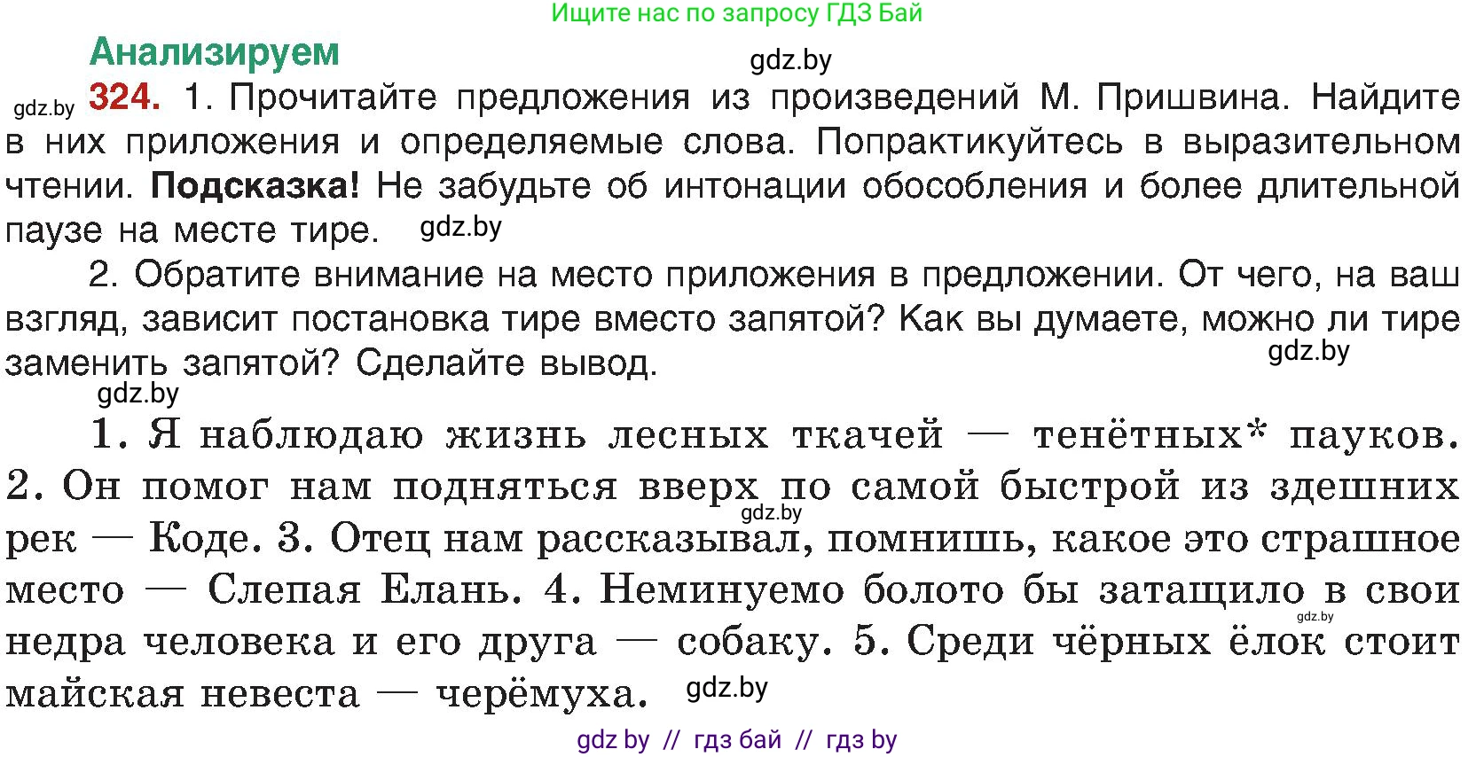 Русский язык, 8 класс Учебник, авторы: Мурина Лариса Александровна, Долбик Елена Евгеньевна, Леонович Валентина Леонидовна, Жадейко Жанна Фёдоровна, издательство Академия образования, Минск, 2024, страница 177, номер 324, Условие