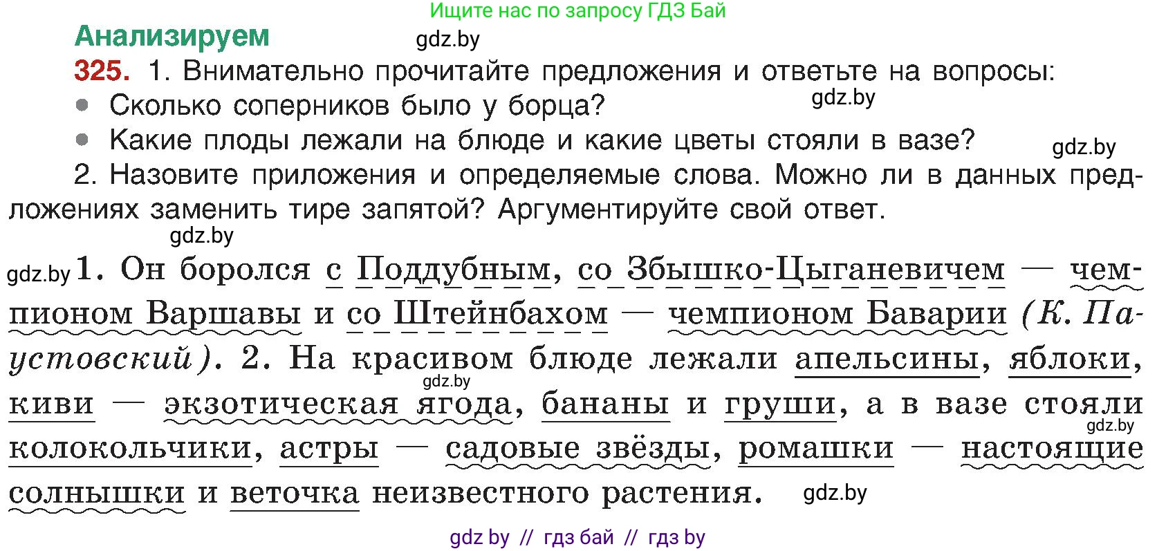 Русский язык, 8 класс Учебник, авторы: Мурина Лариса Александровна, Долбик Елена Евгеньевна, Леонович Валентина Леонидовна, Жадейко Жанна Фёдоровна, издательство Академия образования, Минск, 2024, страница 178, номер 325, Условие