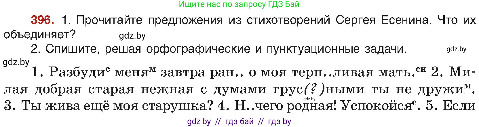 Русский язык, 8 класс Учебник, авторы: Мурина Лариса Александровна, Долбик Елена Евгеньевна, Леонович Валентина Леонидовна, Жадейко Жанна Фёдоровна, издательство Академия образования, Минск, 2024, страница 218, номер 396, Условие