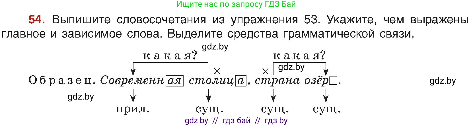 Русский язык, 8 класс Учебник, авторы: Мурина Лариса Александровна, Долбик Елена Евгеньевна, Леонович Валентина Леонидовна, Жадейко Жанна Фёдоровна, издательство Академия образования, Минск, 2024, страница 39, номер 54, Условие