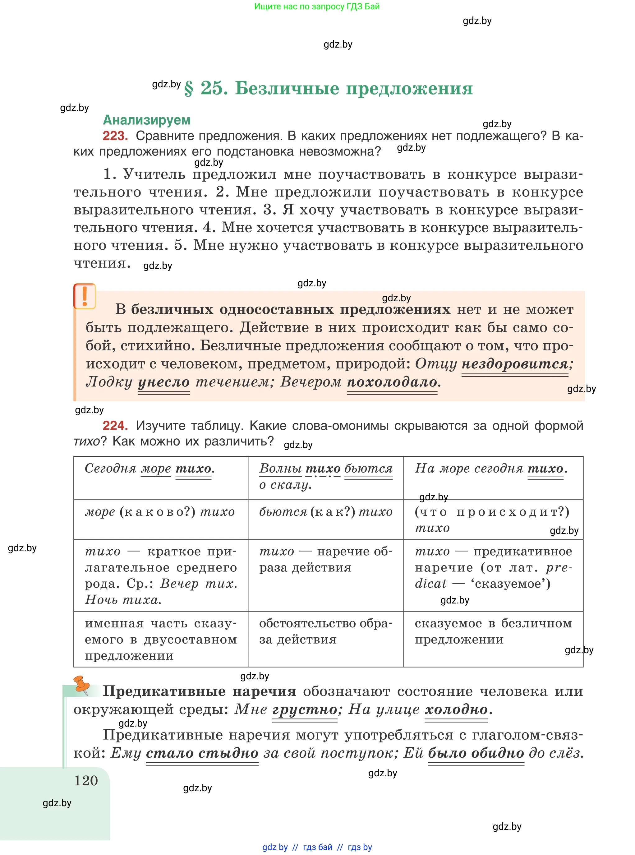Русский язык, 8 класс Учебник, авторы: Мурина Лариса Александровна, Долбик Елена Евгеньевна, Леонович Валентина Леонидовна, Жадейко Жанна Фёдоровна, издательство Академия образования, Минск, 2024, страница 120