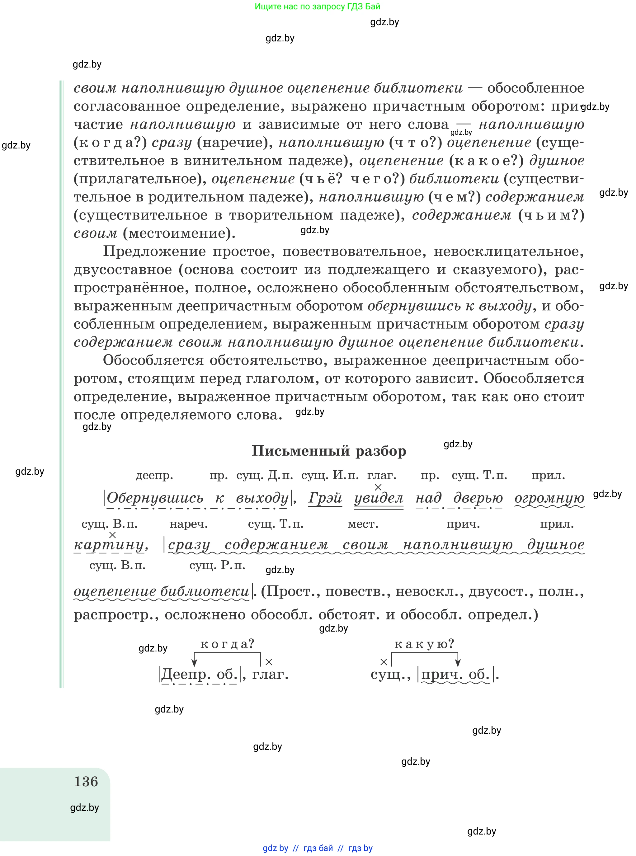 Русский язык, 8 класс Учебник, авторы: Мурина Лариса Александровна, Долбик Елена Евгеньевна, Леонович Валентина Леонидовна, Жадейко Жанна Фёдоровна, издательство Академия образования, Минск, 2024, страница 136