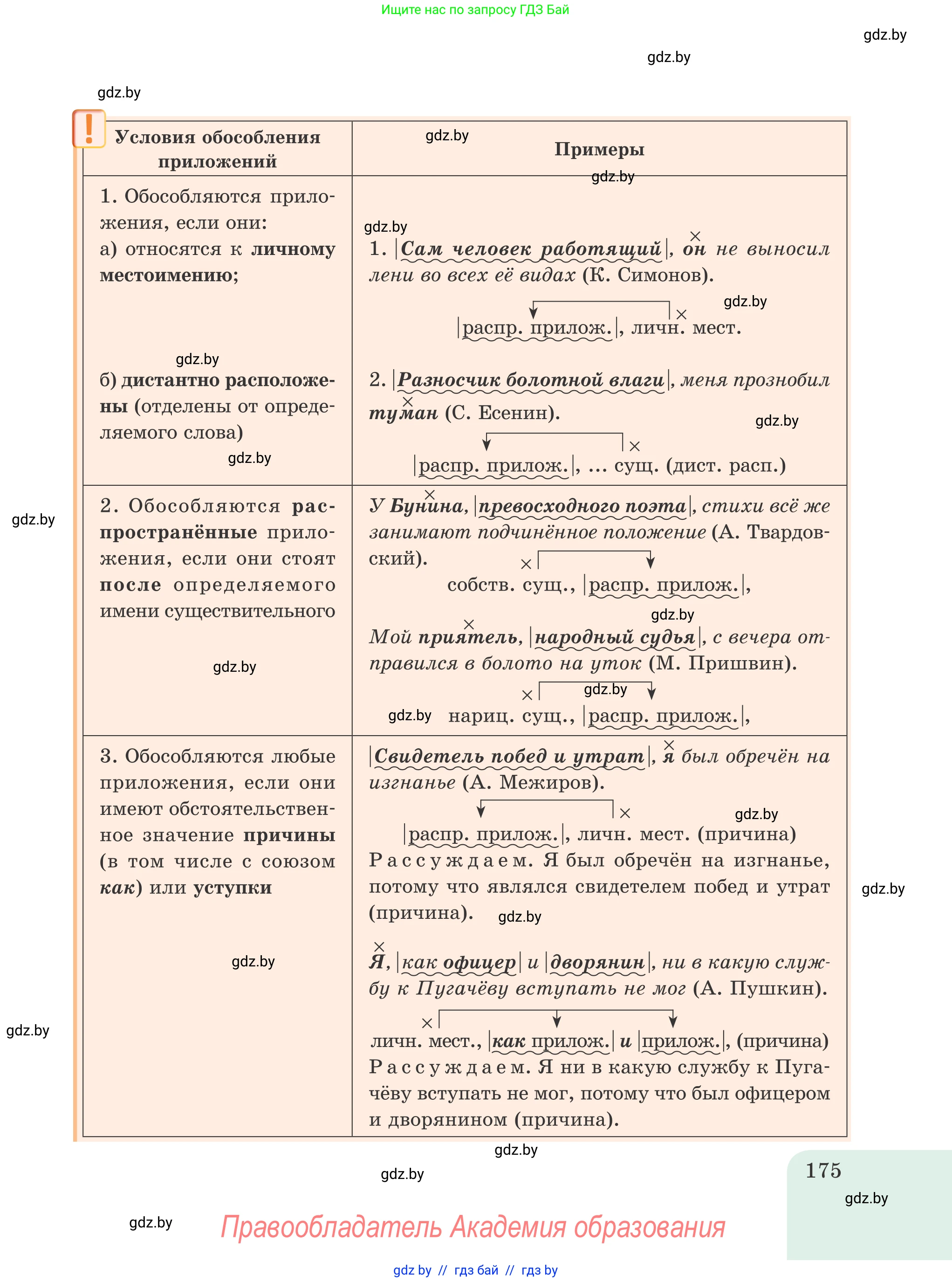 Русский язык, 8 класс Учебник, авторы: Мурина Лариса Александровна, Долбик Елена Евгеньевна, Леонович Валентина Леонидовна, Жадейко Жанна Фёдоровна, издательство Академия образования, Минск, 2024, страница 175