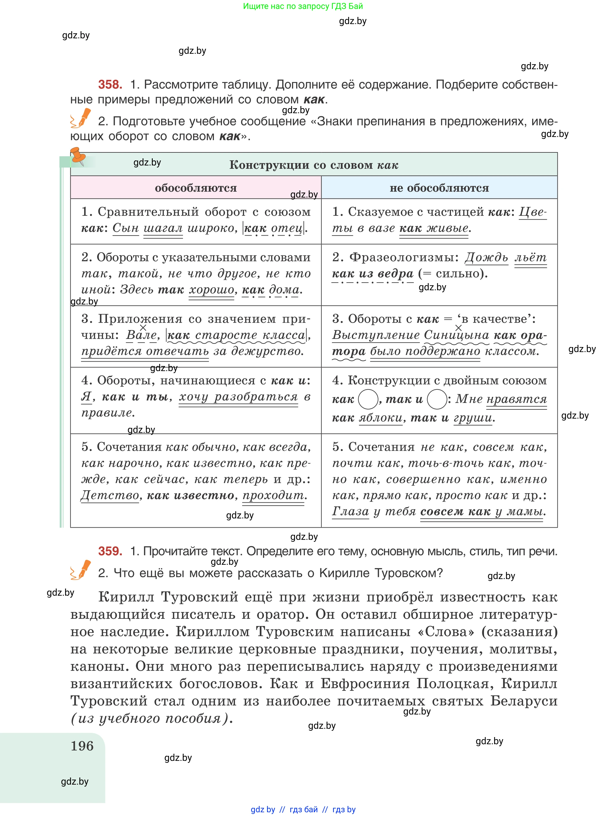 Русский язык, 8 класс Учебник, авторы: Мурина Лариса Александровна, Долбик Елена Евгеньевна, Леонович Валентина Леонидовна, Жадейко Жанна Фёдоровна, издательство Академия образования, Минск, 2024, страница 196
