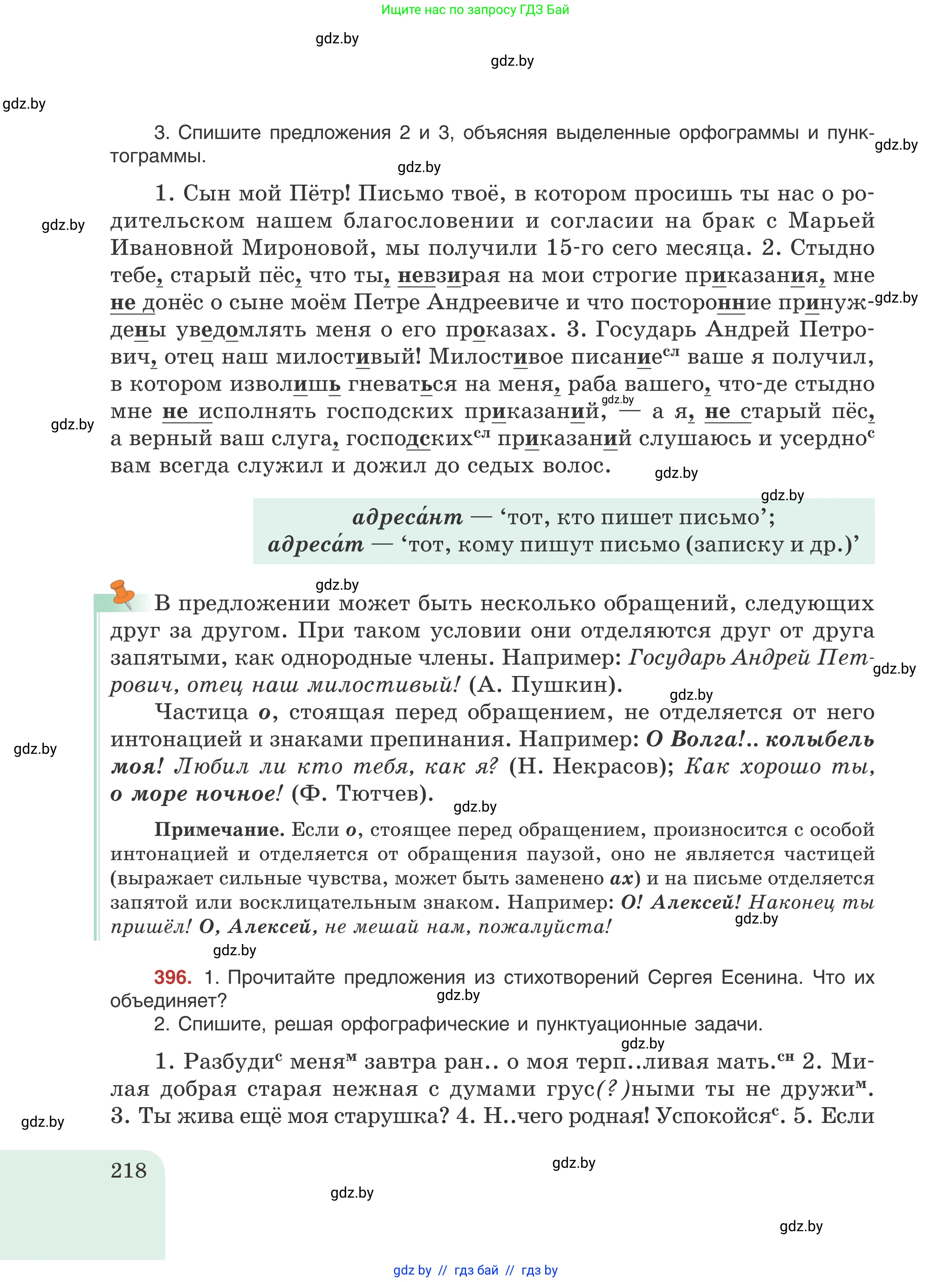 Русский язык, 8 класс Учебник, авторы: Мурина Лариса Александровна, Долбик Елена Евгеньевна, Леонович Валентина Леонидовна, Жадейко Жанна Фёдоровна, издательство Академия образования, Минск, 2024, страница 218