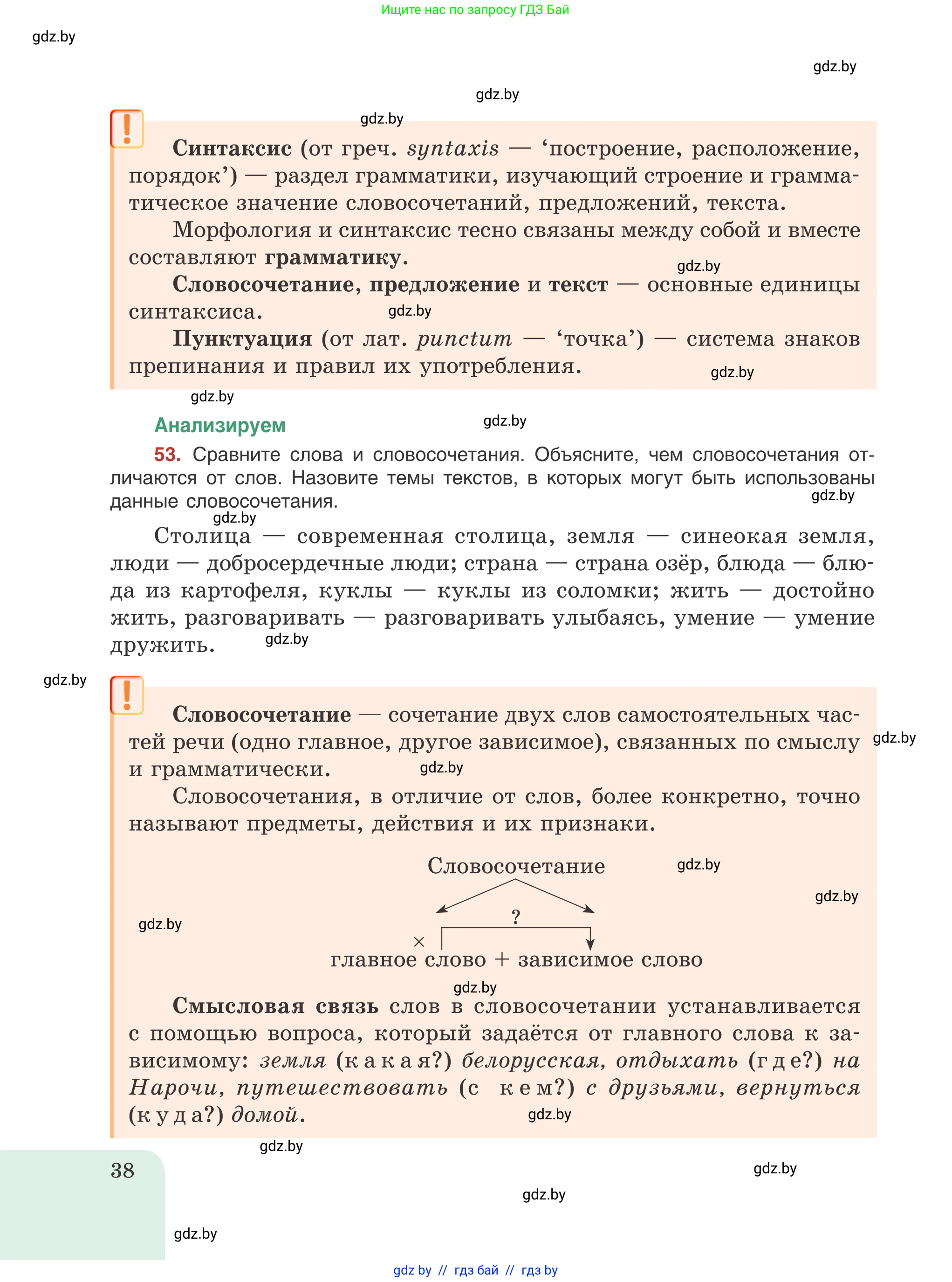 Русский язык, 8 класс Учебник, авторы: Мурина Лариса Александровна, Долбик Елена Евгеньевна, Леонович Валентина Леонидовна, Жадейко Жанна Фёдоровна, издательство Академия образования, Минск, 2024, страница 38