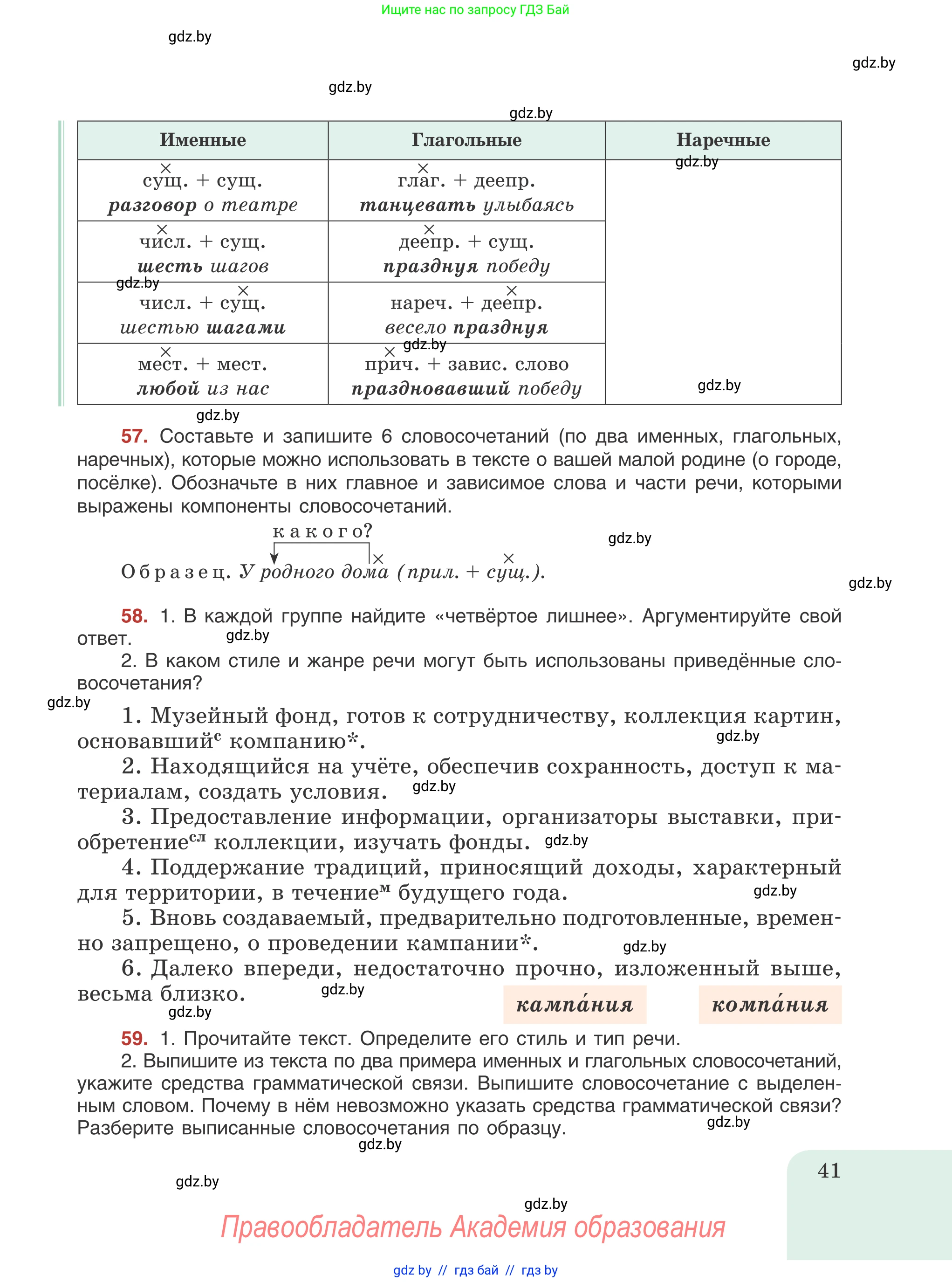 Русский язык, 8 класс Учебник, авторы: Мурина Лариса Александровна, Долбик Елена Евгеньевна, Леонович Валентина Леонидовна, Жадейко Жанна Фёдоровна, издательство Академия образования, Минск, 2024, страница 41