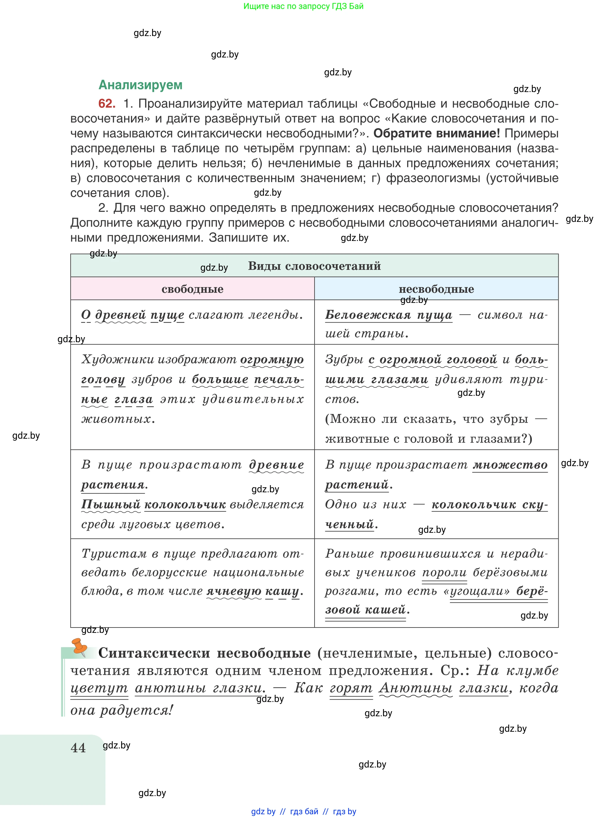 Русский язык, 8 класс Учебник, авторы: Мурина Лариса Александровна, Долбик Елена Евгеньевна, Леонович Валентина Леонидовна, Жадейко Жанна Фёдоровна, издательство Академия образования, Минск, 2024, страница 44