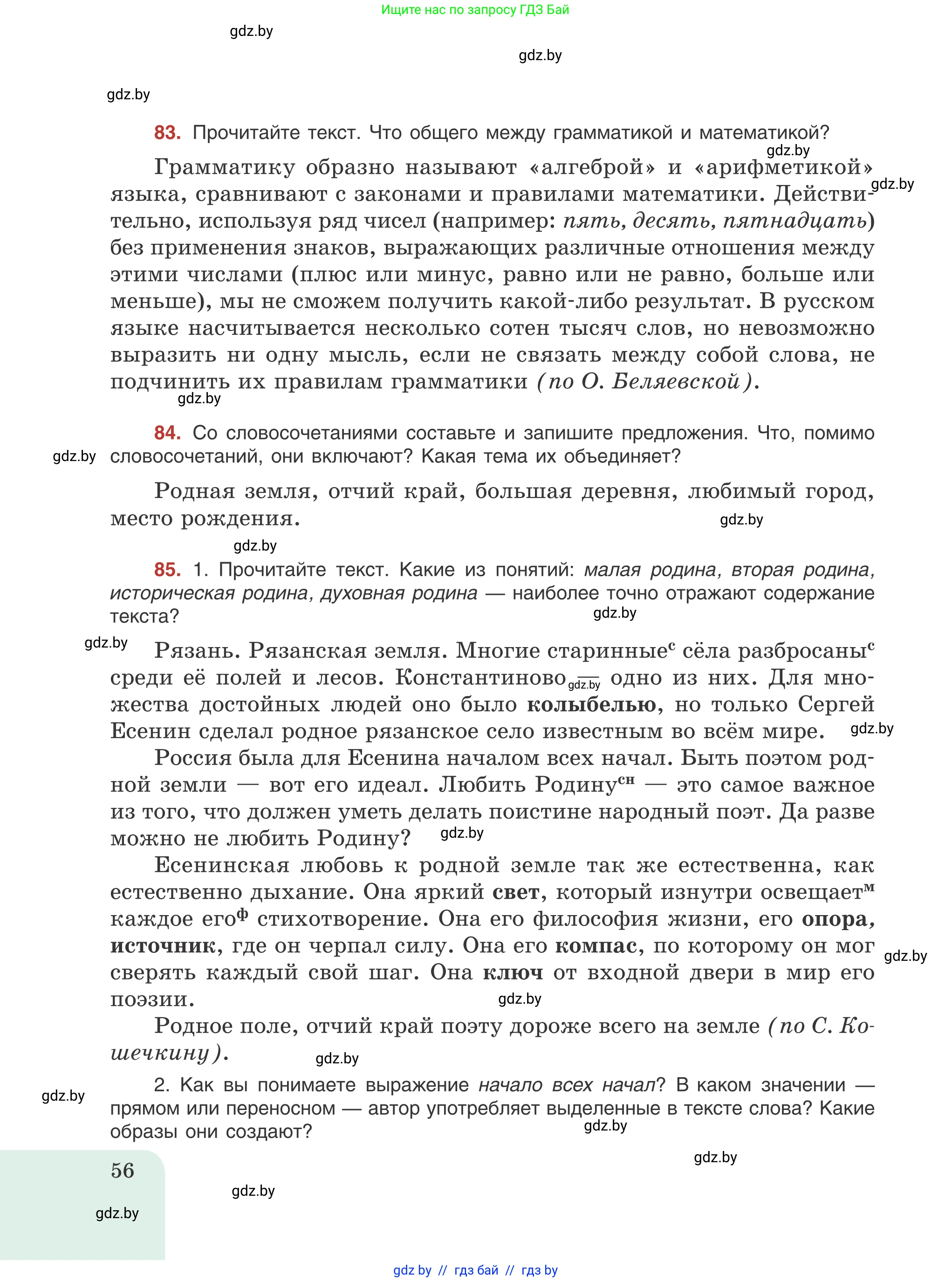 Русский язык, 8 класс Учебник, авторы: Мурина Лариса Александровна, Долбик Елена Евгеньевна, Леонович Валентина Леонидовна, Жадейко Жанна Фёдоровна, издательство Академия образования, Минск, 2024, страница 56