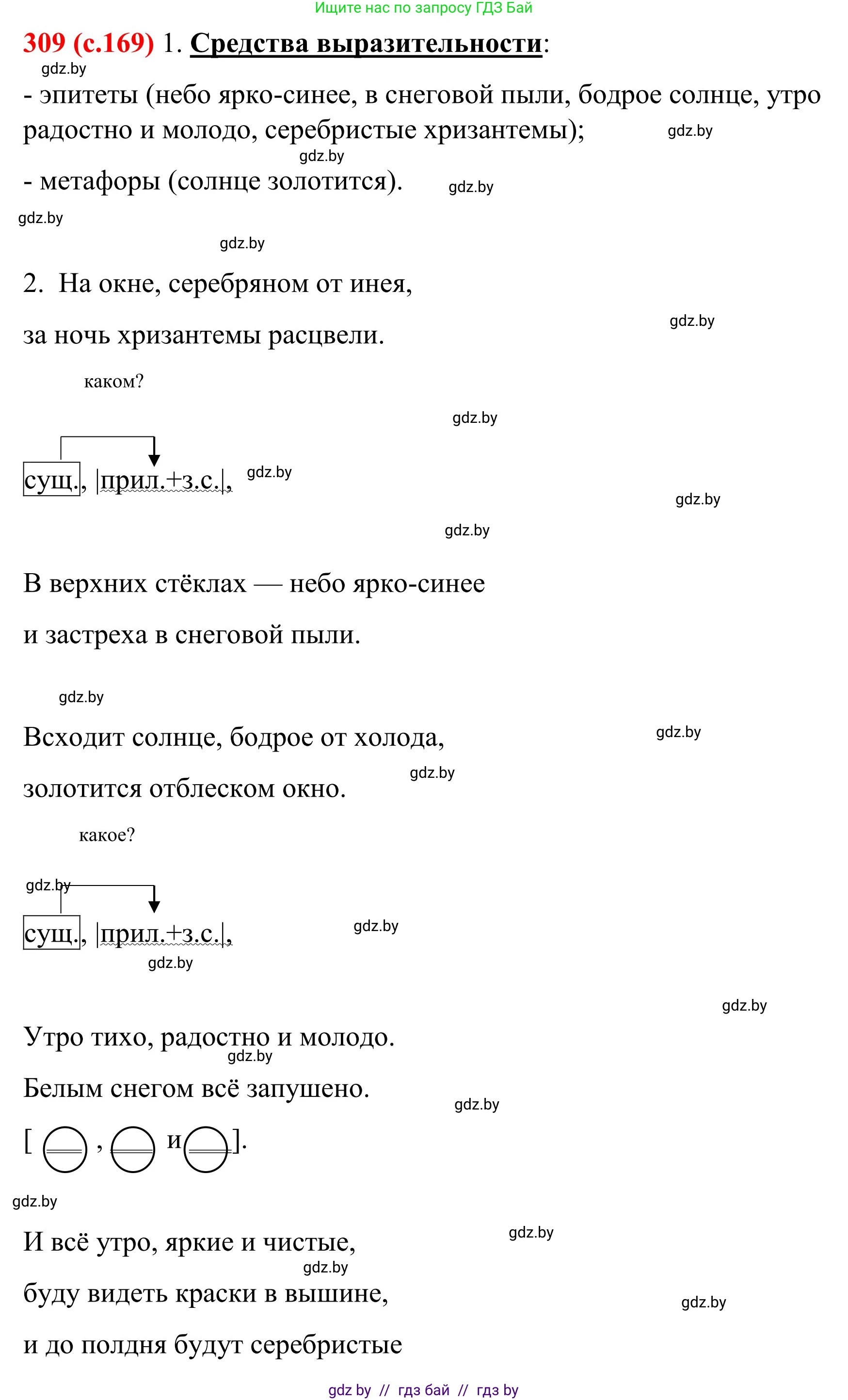Русский язык, 8 класс Учебник, авторы: Мурина Лариса Александровна, Долбик Елена Евгеньевна, Леонович Валентина Леонидовна, Жадейко Жанна Фёдоровна, издательство Академия образования, Минск, 2024, страница 169, номер 309, Решение