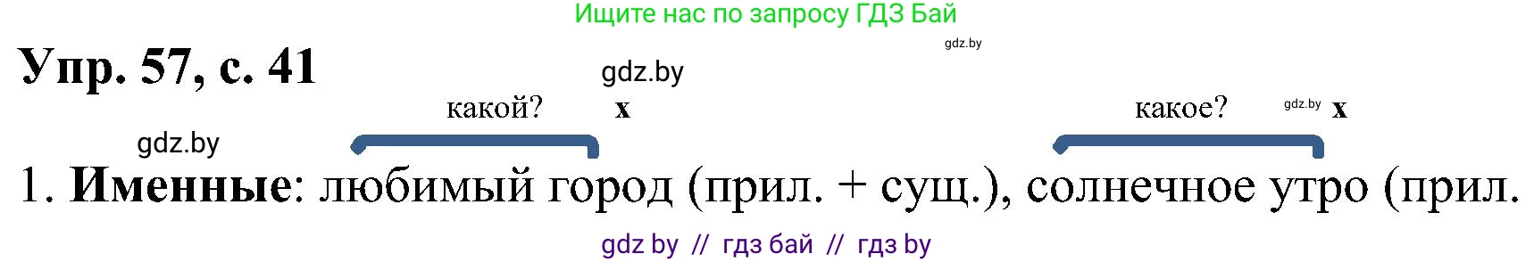 Русский язык, 8 класс Учебник, авторы: Мурина Лариса Александровна, Долбик Елена Евгеньевна, Леонович Валентина Леонидовна, Жадейко Жанна Фёдоровна, издательство Академия образования, Минск, 2024, страница 41, номер 57, Решение