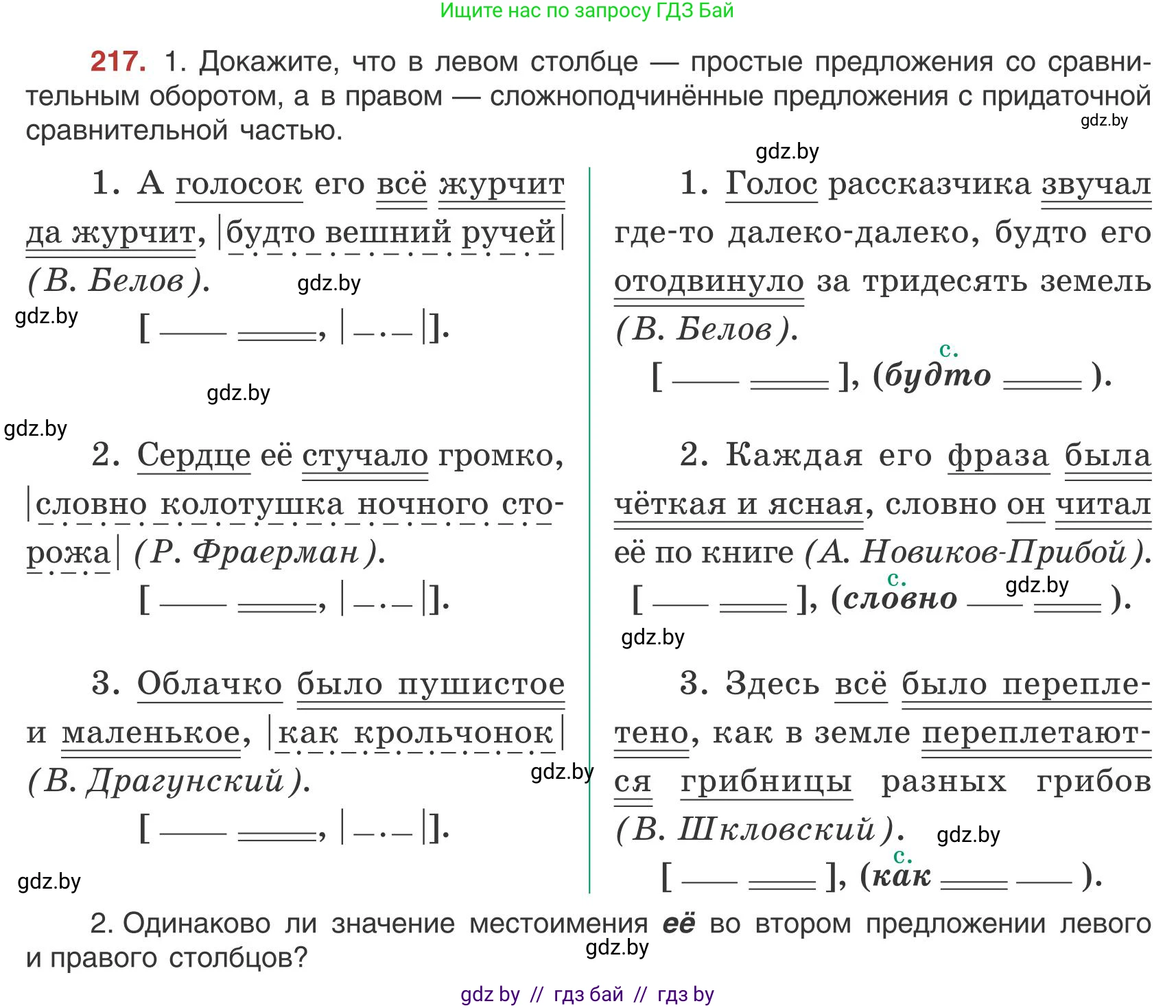 Русский язык, 9 класс Учебник, авторы: Мурина Лариса Александровна, Литвинко Франя Михайловна, Долбик Елена Евгеньевна, Пипченко Н М, Германович С Ф, Таяновская И В, издательство Академия образования, Минск, 2025, страница 121, номер 217, Условие 2025