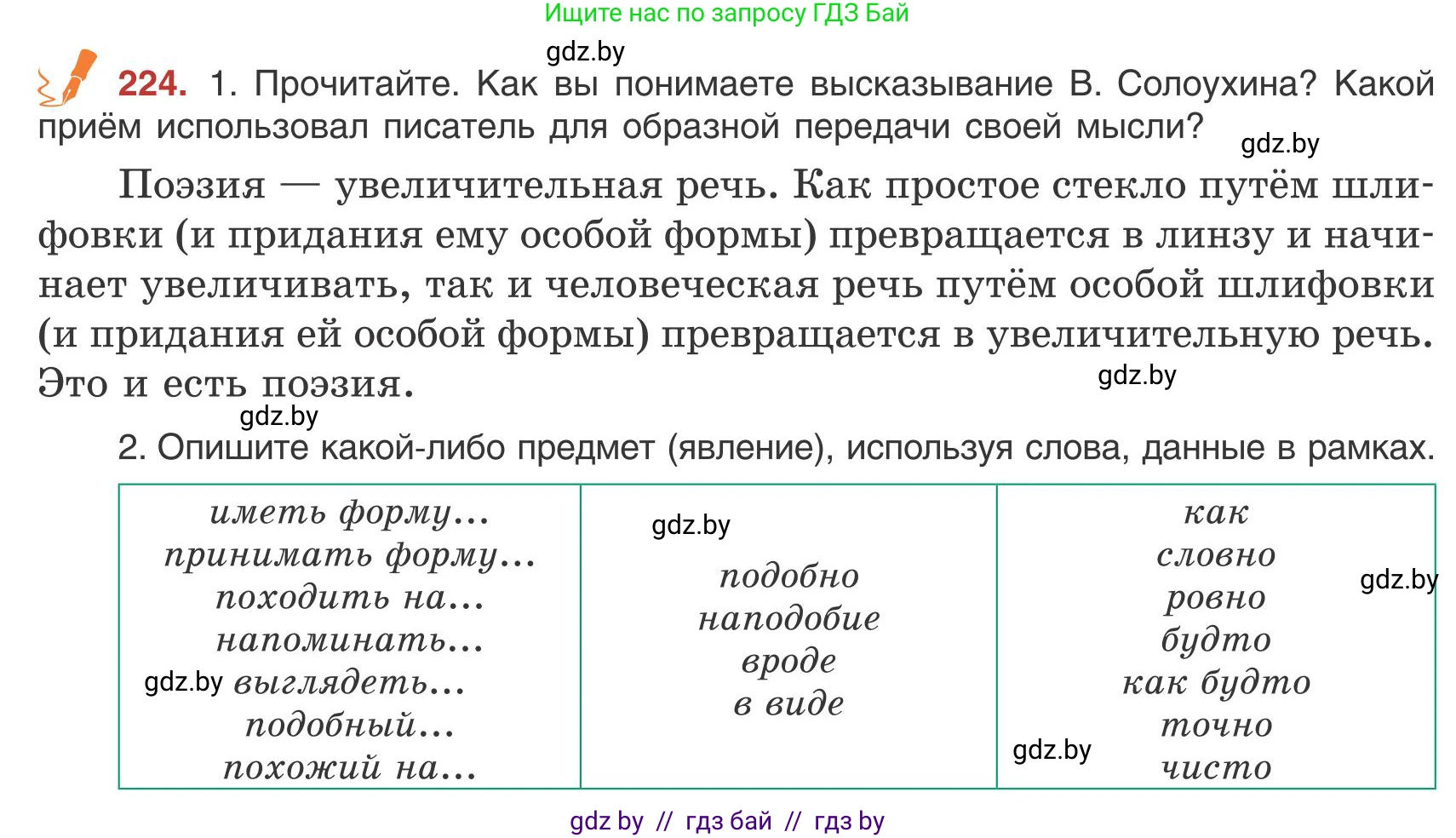 Русский язык, 9 класс Учебник, авторы: Мурина Лариса Александровна, Литвинко Франя Михайловна, Долбик Елена Евгеньевна, Пипченко Н М, Германович С Ф, Таяновская И В, издательство Академия образования, Минск, 2025, страница 124, номер 224, Условие 2025