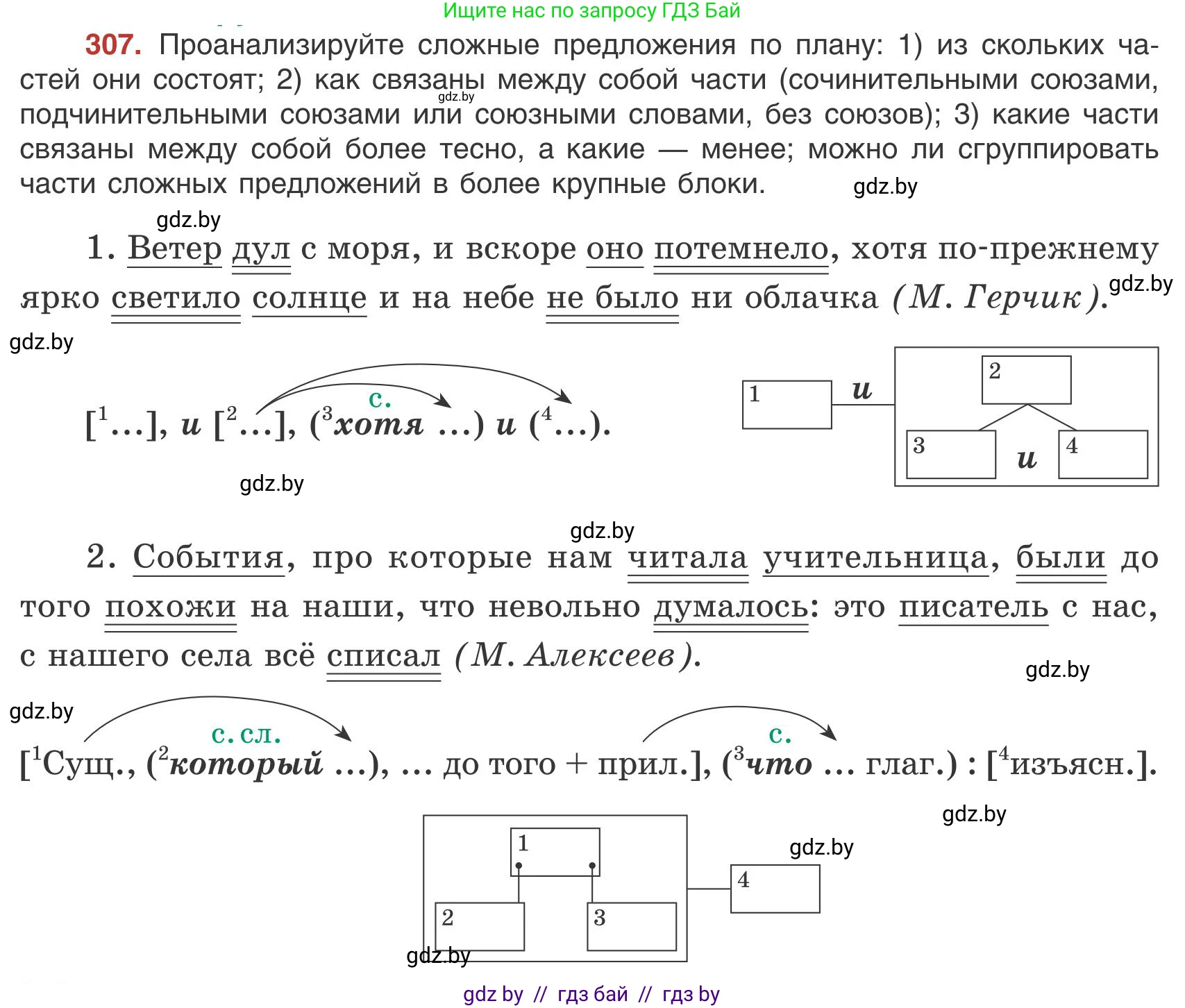 Русский язык, 9 класс Учебник, авторы: Мурина Лариса Александровна, Литвинко Франя Михайловна, Долбик Елена Евгеньевна, Пипченко Н М, Германович С Ф, Таяновская И В, издательство Академия образования, Минск, 2025, страница 174, номер 307, Условие 2025