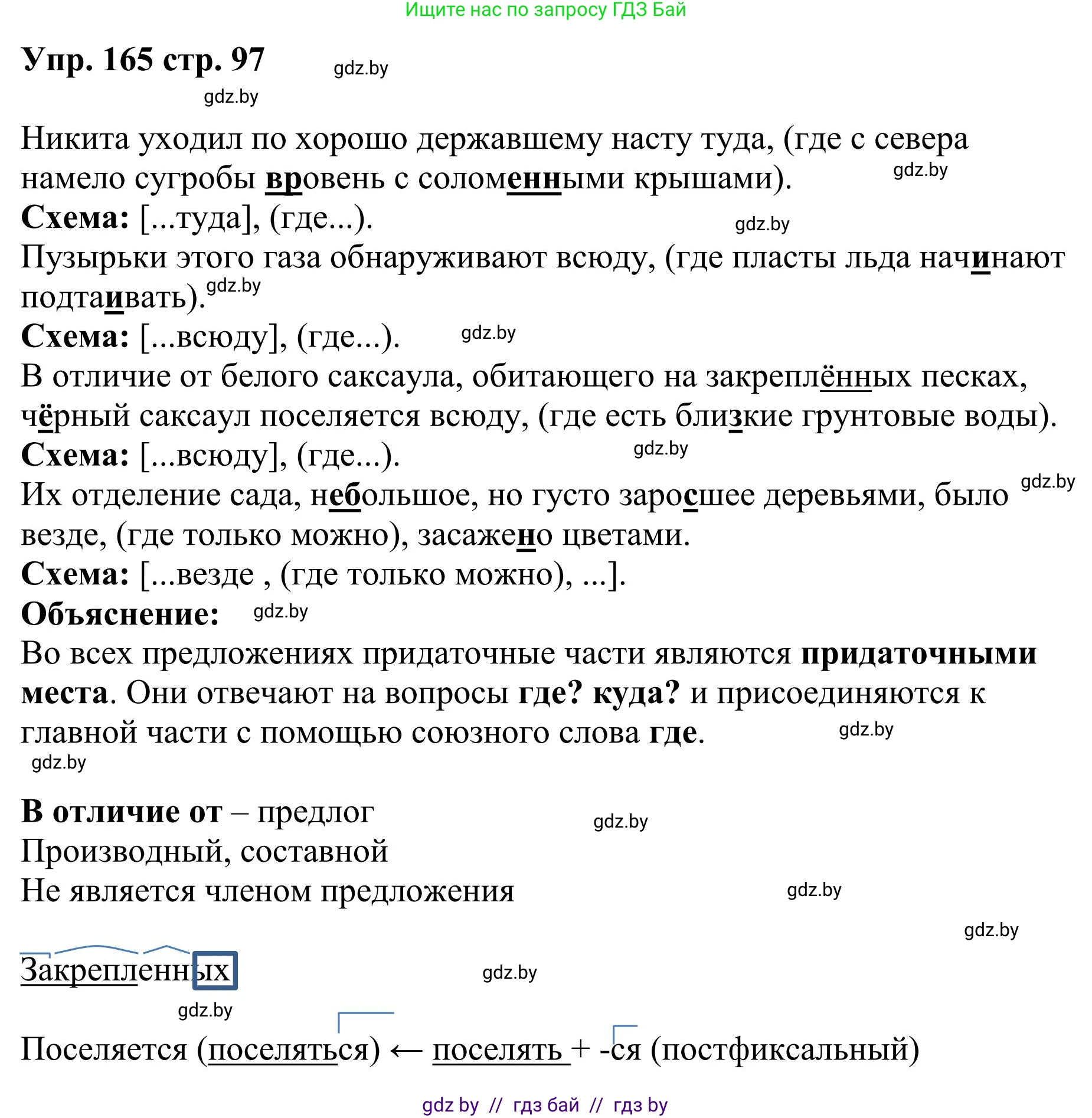 Русский язык, 9 класс Учебник, авторы: Мурина Лариса Александровна, Литвинко Франя Михайловна, Долбик Елена Евгеньевна, Пипченко Н М, Германович С Ф, Таяновская И В, издательство Академия образования, Минск, 2025, страница 97, номер 165, Решение 2025