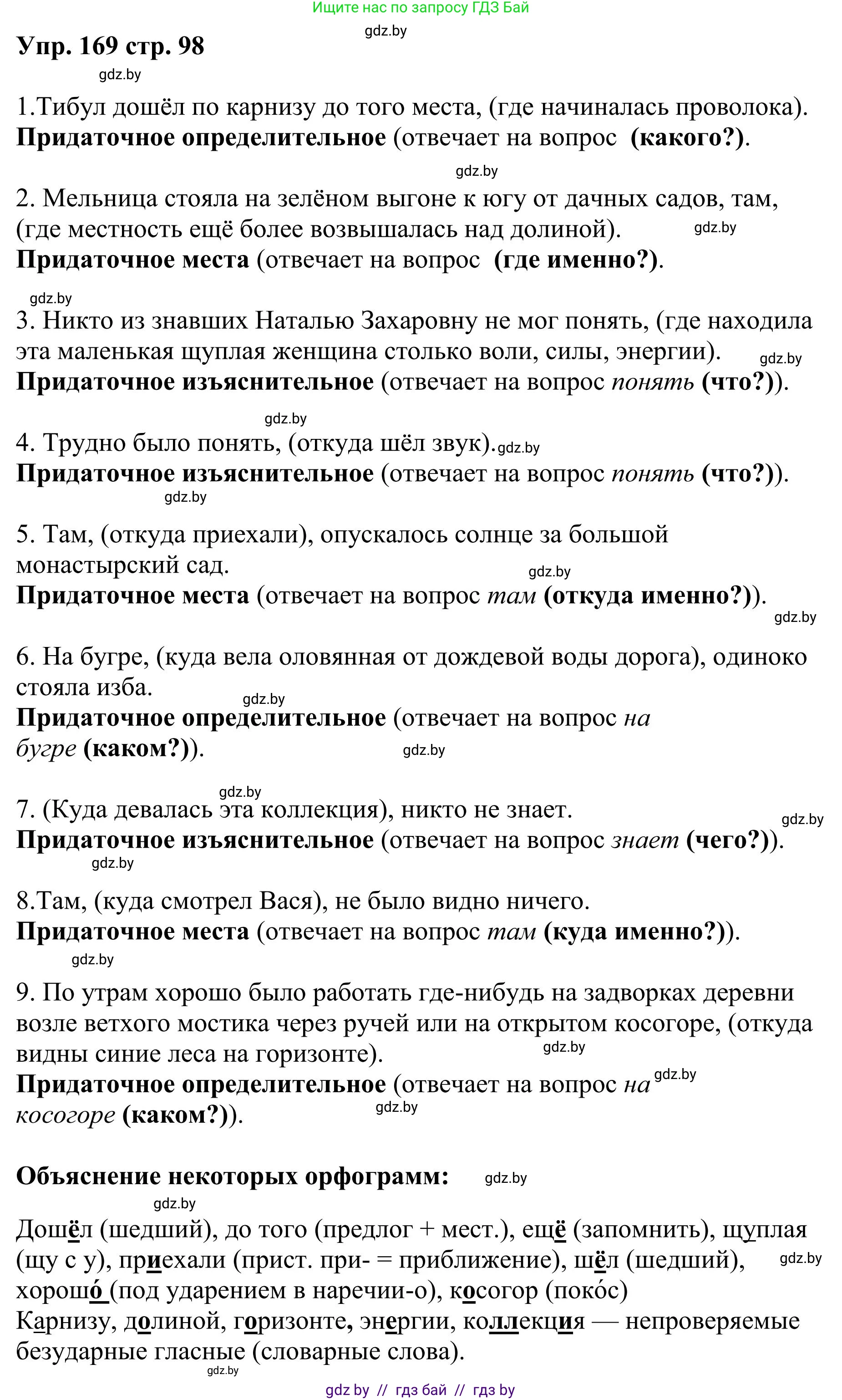 Русский язык, 9 класс Учебник, авторы: Мурина Лариса Александровна, Литвинко Франя Михайловна, Долбик Елена Евгеньевна, Пипченко Н М, Германович С Ф, Таяновская И В, издательство Академия образования, Минск, 2025, страница 98, номер 169, Решение 2025