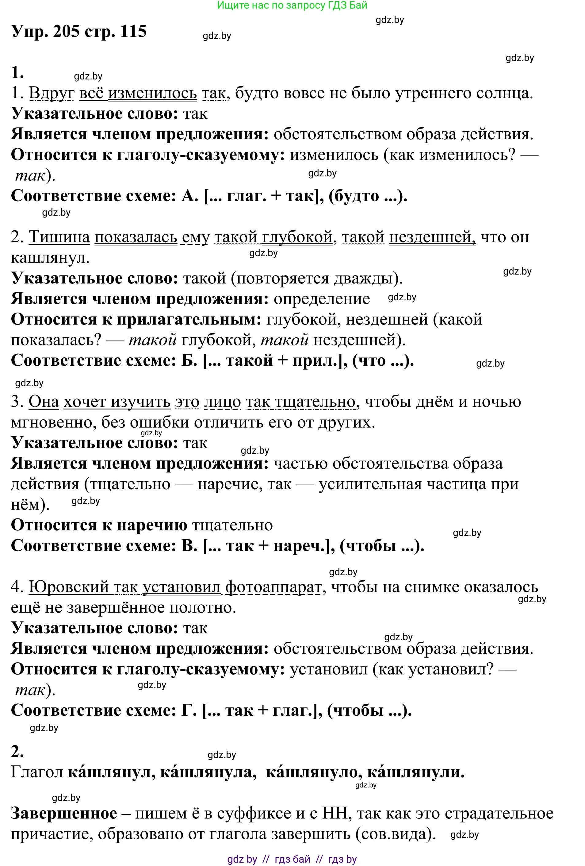 Русский язык, 9 класс Учебник, авторы: Мурина Лариса Александровна, Литвинко Франя Михайловна, Долбик Елена Евгеньевна, Пипченко Н М, Германович С Ф, Таяновская И В, издательство Академия образования, Минск, 2025, страница 115, номер 205, Решение 2025