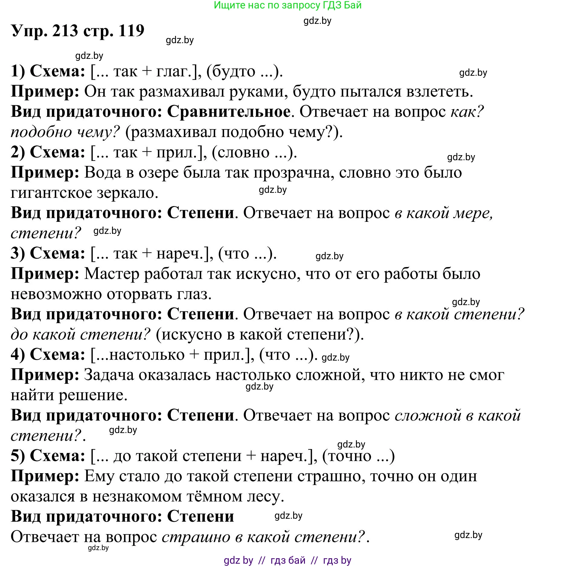 Русский язык, 9 класс Учебник, авторы: Мурина Лариса Александровна, Литвинко Франя Михайловна, Долбик Елена Евгеньевна, Пипченко Н М, Германович С Ф, Таяновская И В, издательство Академия образования, Минск, 2025, страница 119, номер 213, Решение 2025