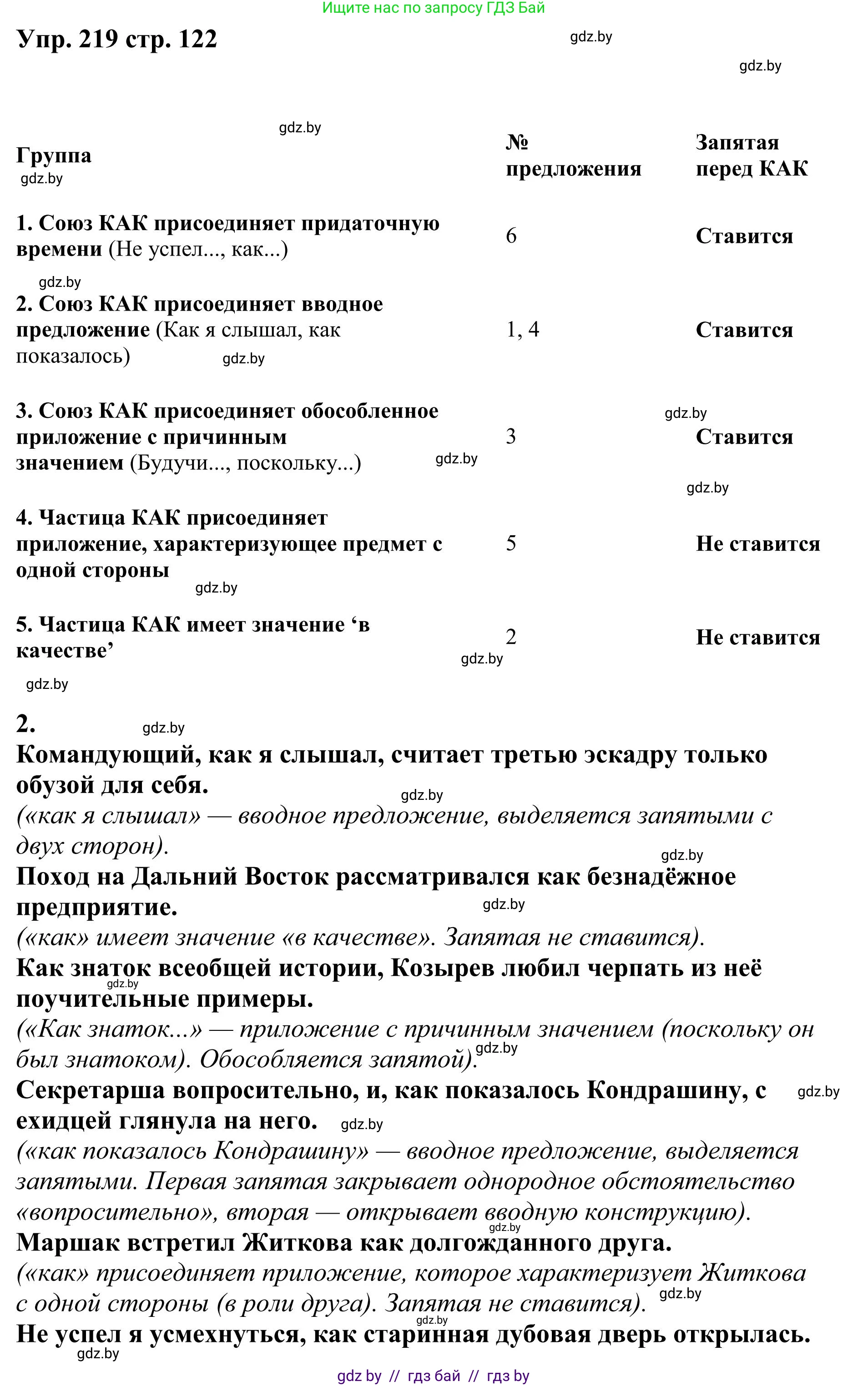 Русский язык, 9 класс Учебник, авторы: Мурина Лариса Александровна, Литвинко Франя Михайловна, Долбик Елена Евгеньевна, Пипченко Н М, Германович С Ф, Таяновская И В, издательство Академия образования, Минск, 2025, страница 122, номер 219, Решение 2025