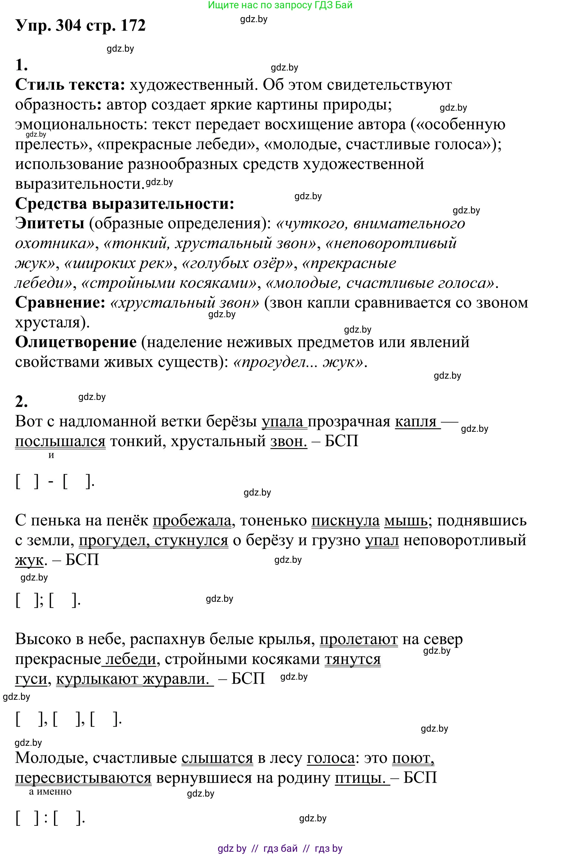 Русский язык, 9 класс Учебник, авторы: Мурина Лариса Александровна, Литвинко Франя Михайловна, Долбик Елена Евгеньевна, Пипченко Н М, Германович С Ф, Таяновская И В, издательство Академия образования, Минск, 2025, страница 172, номер 304, Решение 2025