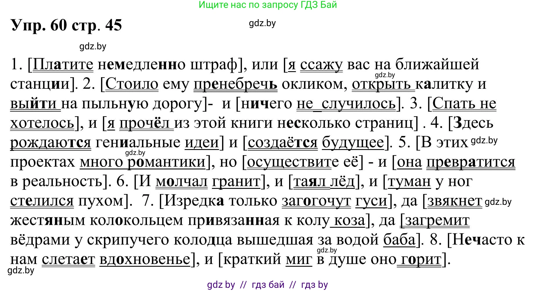 Русский язык, 9 класс Учебник, авторы: Мурина Лариса Александровна, Литвинко Франя Михайловна, Долбик Елена Евгеньевна, Пипченко Н М, Германович С Ф, Таяновская И В, издательство Академия образования, Минск, 2025, страница 45, номер 60, Решение 2025
