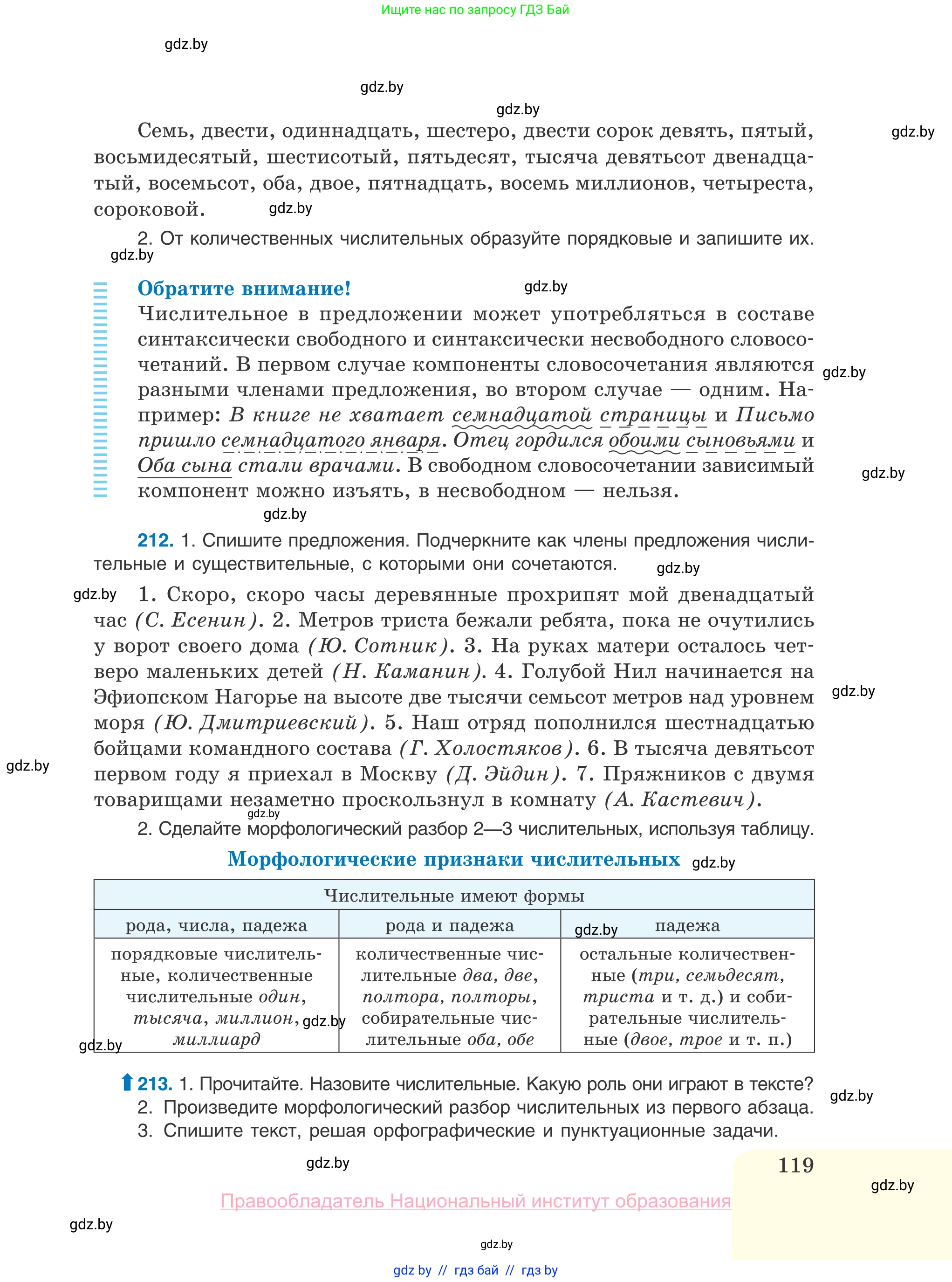 Русский язык, 10 класс Учебник, авторы: Леонович Валентина Леонидовна, Саникович Валентина Александровна, Литвинко Франя Михайловна, Волынец Татьяна Николаевна, Долбик Елена Евгеньевна, Малецкая М И, Мурина Лариса Александровна, Таяновская И В, издательство Национальный институт образования, Минск, 2020, страница 119