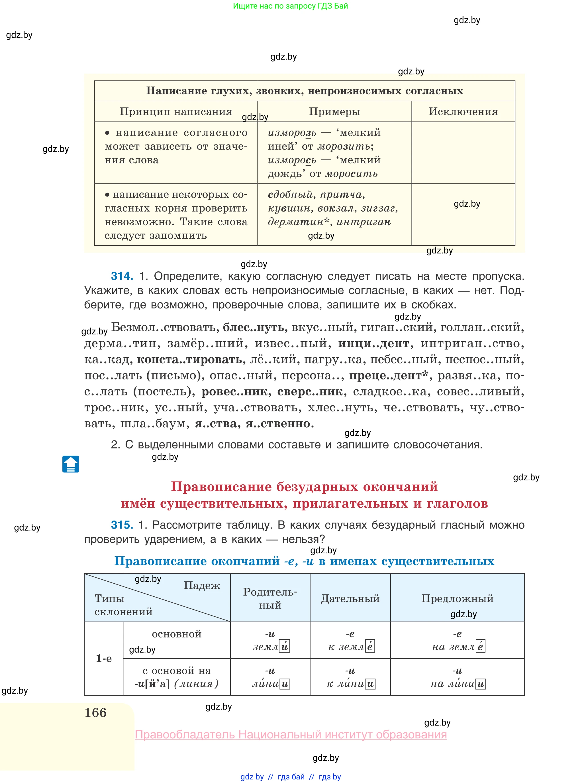 Русский язык, 10 класс Учебник, авторы: Леонович Валентина Леонидовна, Саникович Валентина Александровна, Литвинко Франя Михайловна, Волынец Татьяна Николаевна, Долбик Елена Евгеньевна, Малецкая М И, Мурина Лариса Александровна, Таяновская И В, издательство Национальный институт образования, Минск, 2020, страница 166