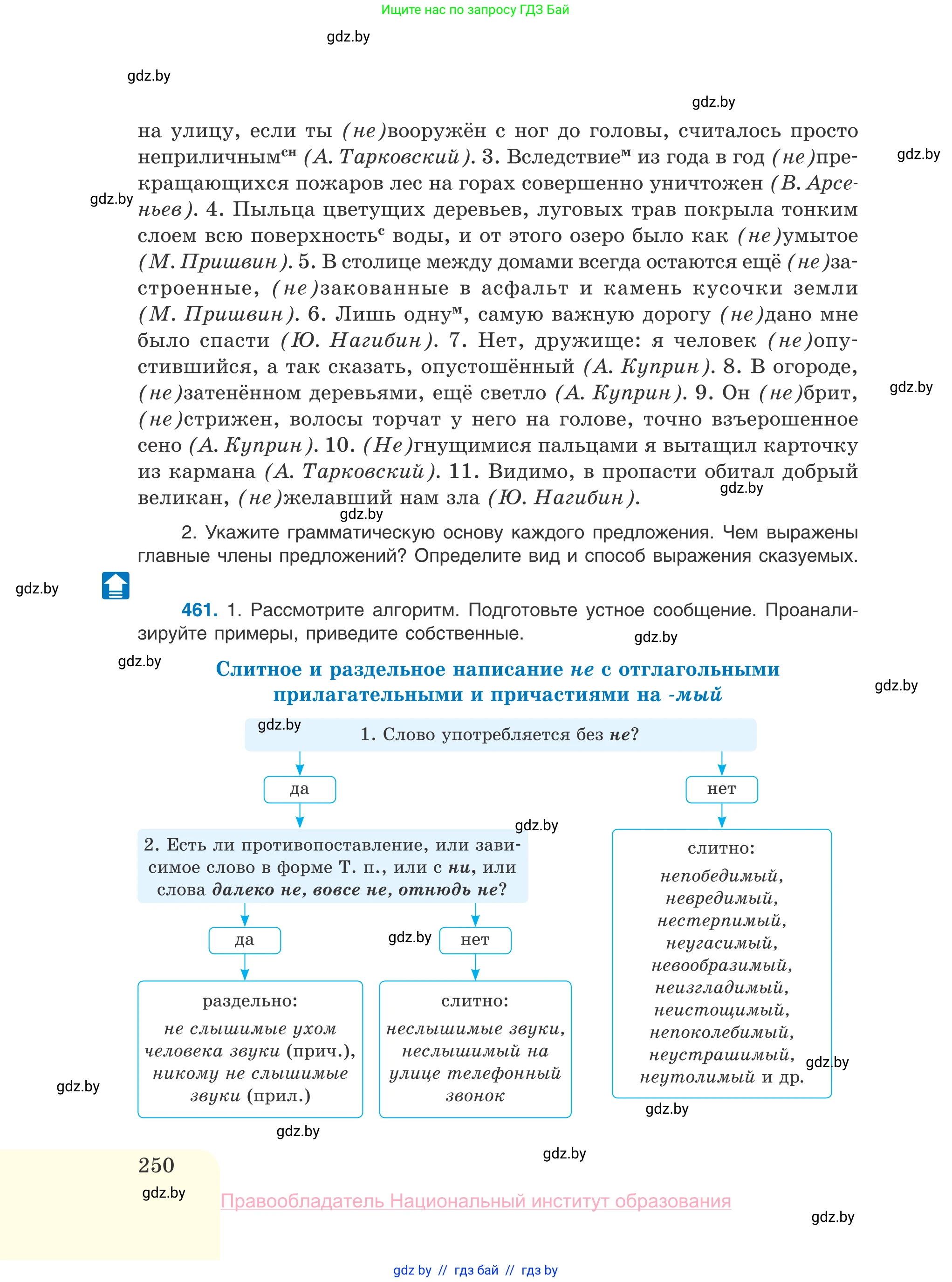 Русский язык, 10 класс Учебник, авторы: Леонович Валентина Леонидовна, Саникович Валентина Александровна, Литвинко Франя Михайловна, Волынец Татьяна Николаевна, Долбик Елена Евгеньевна, Малецкая М И, Мурина Лариса Александровна, Таяновская И В, издательство Национальный институт образования, Минск, 2020, страница 250