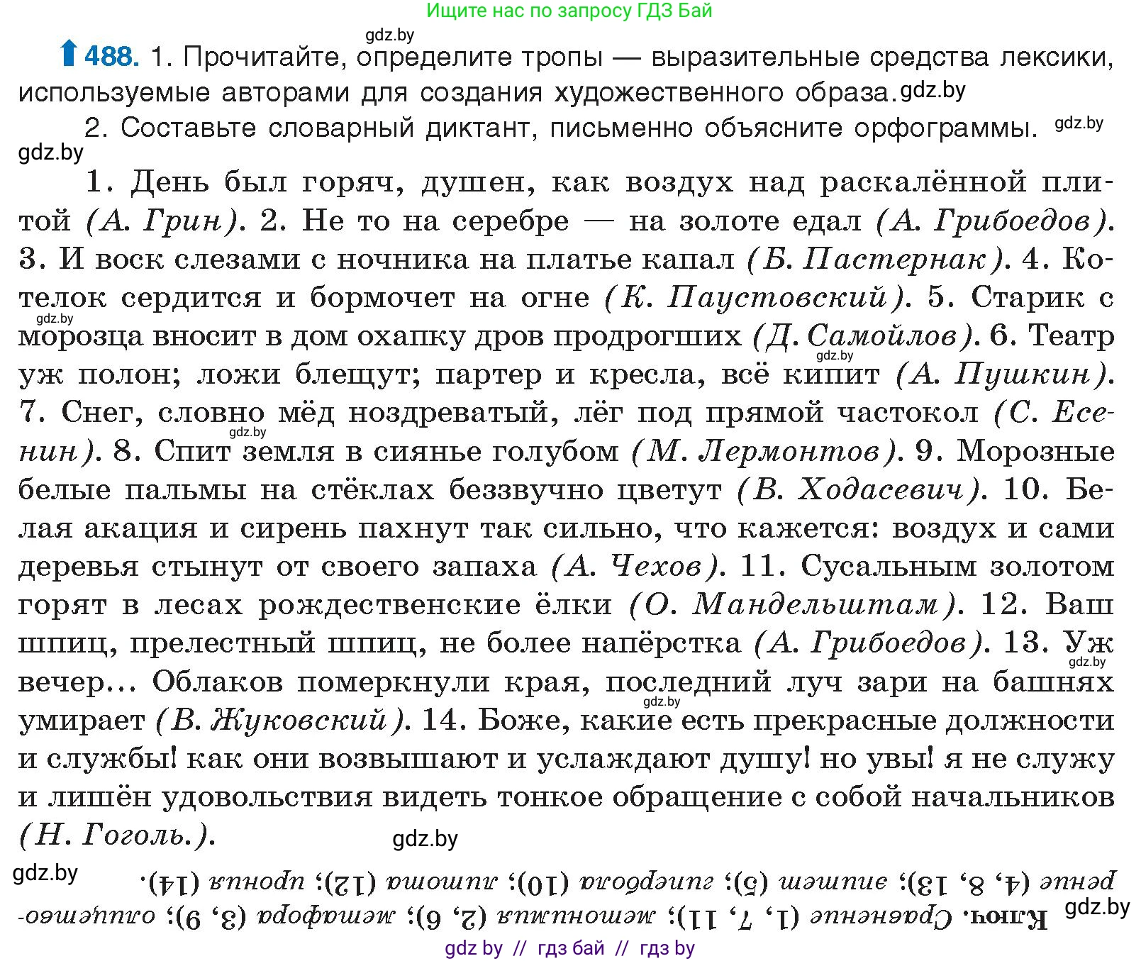 Русский язык, 10 класс Учебник, авторы: Леонович Валентина Леонидовна, Саникович Валентина Александровна, Литвинко Франя Михайловна, Волынец Татьяна Николаевна, Долбик Елена Евгеньевна, Малецкая М И, Мурина Лариса Александровна, Таяновская И В, издательство Национальный институт образования, Минск, 2020, страница 273, номер 488, Условие