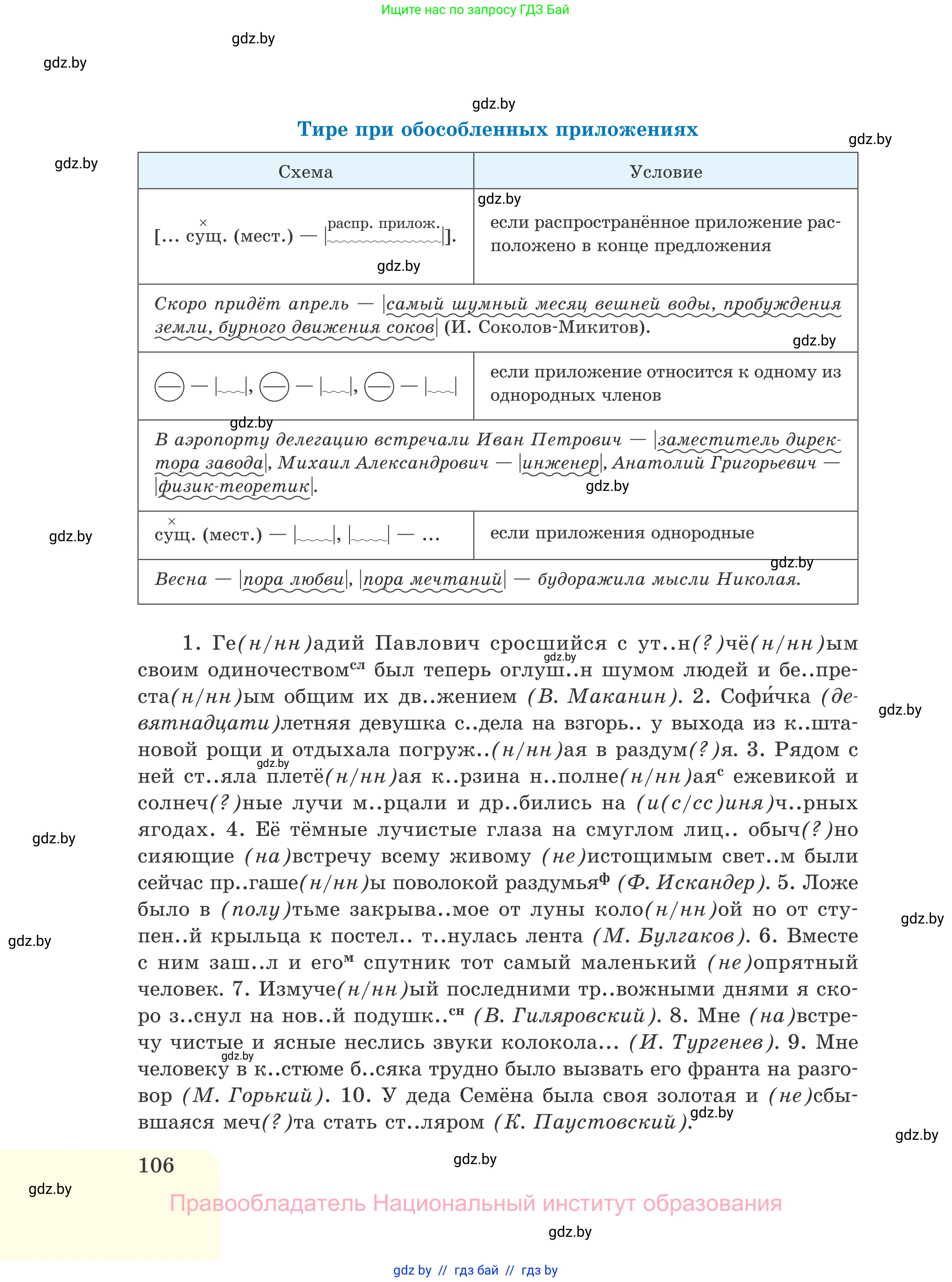 Русский язык, 11 класс Учебник, авторы: Долбик Елена Евгеньевна, Литвинко Франя Михайловна, Мурина Лариса Александровна, Шиманович Т В, Таяновская И В, Орловская О Я, издательство Национальный институт образования, Минск, 2021, страница 106