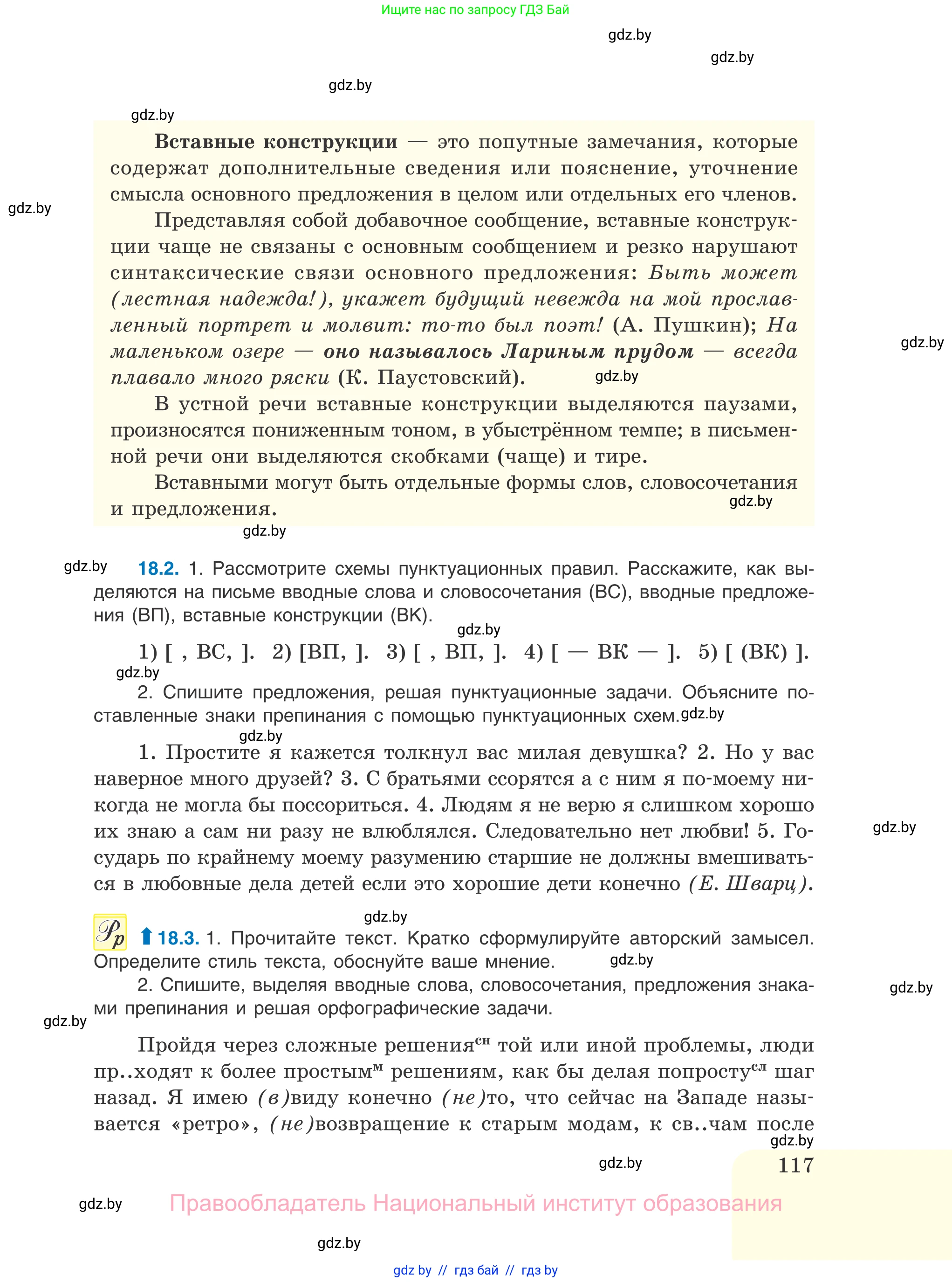 Русский язык, 11 класс Учебник, авторы: Долбик Елена Евгеньевна, Литвинко Франя Михайловна, Мурина Лариса Александровна, Шиманович Т В, Таяновская И В, Орловская О Я, издательство Национальный институт образования, Минск, 2021, страница 117