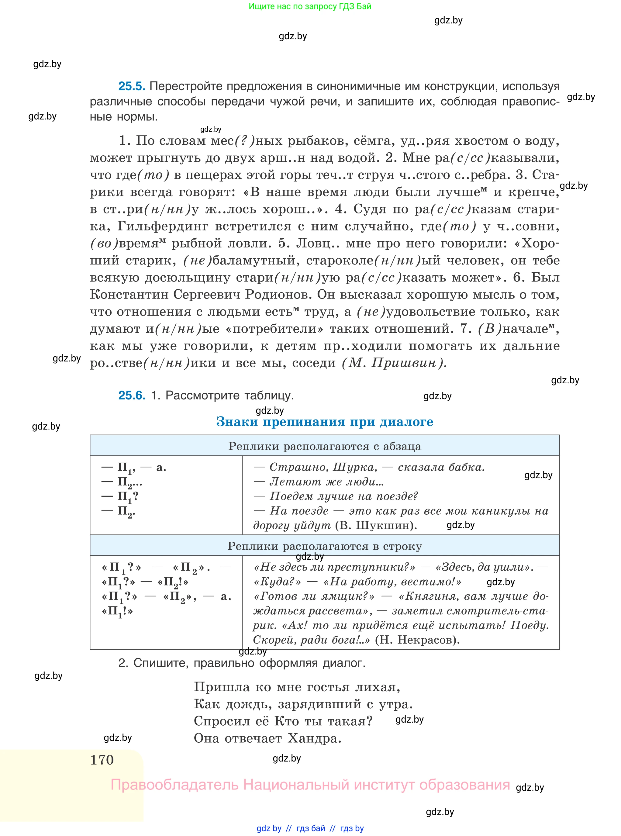 Русский язык, 11 класс Учебник, авторы: Долбик Елена Евгеньевна, Литвинко Франя Михайловна, Мурина Лариса Александровна, Шиманович Т В, Таяновская И В, Орловская О Я, издательство Национальный институт образования, Минск, 2021, страница 170