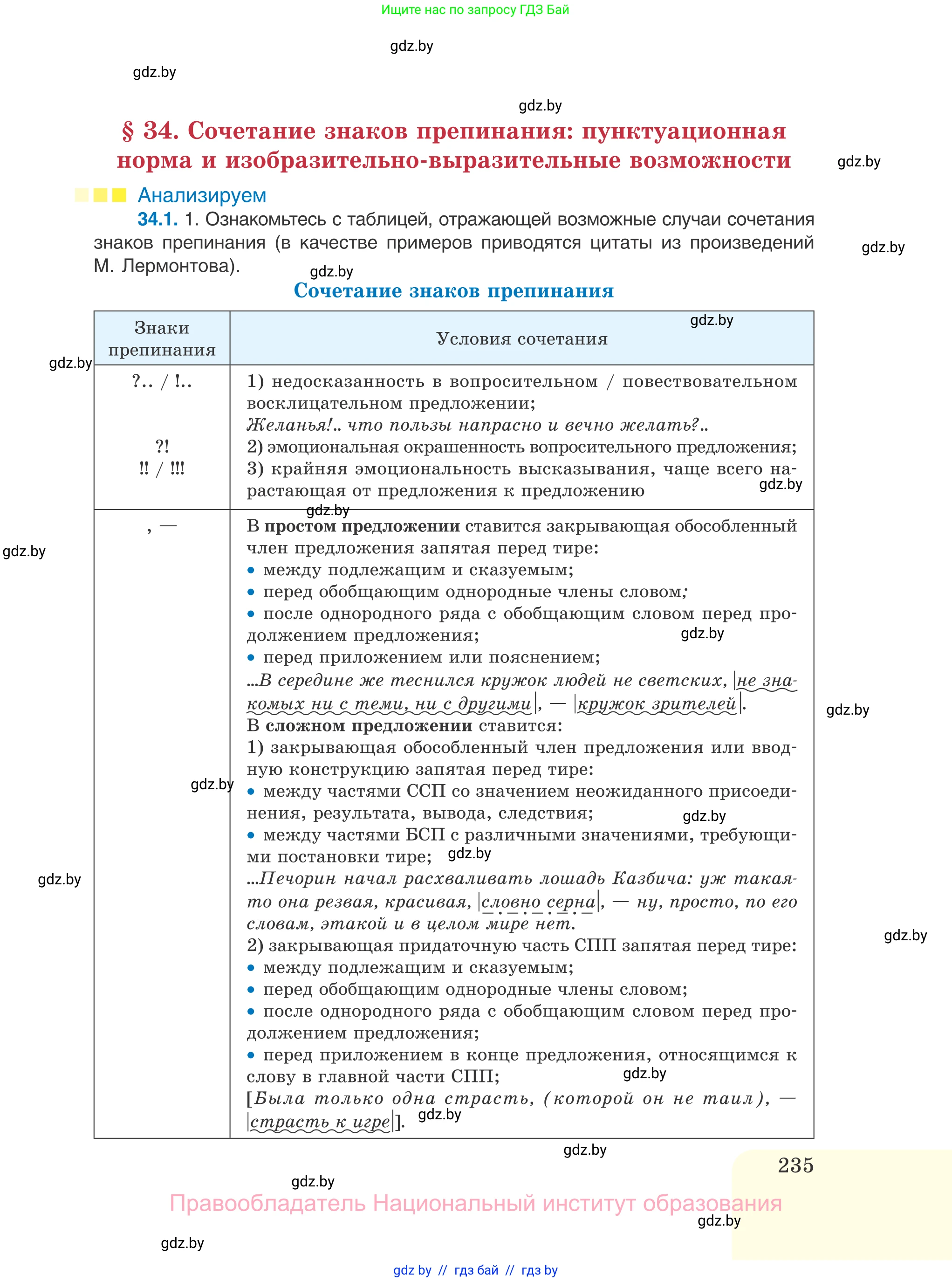 Русский язык, 11 класс Учебник, авторы: Долбик Елена Евгеньевна, Литвинко Франя Михайловна, Мурина Лариса Александровна, Шиманович Т В, Таяновская И В, Орловская О Я, издательство Национальный институт образования, Минск, 2021, страница 235