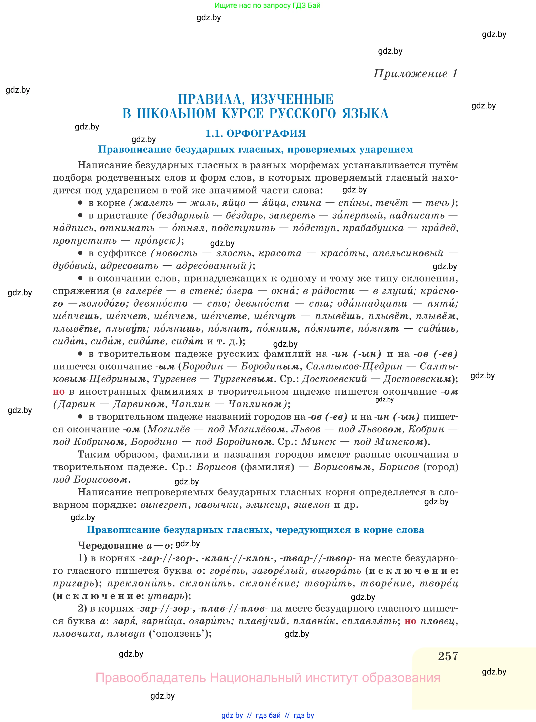 Русский язык, 11 класс Учебник, авторы: Долбик Елена Евгеньевна, Литвинко Франя Михайловна, Мурина Лариса Александровна, Шиманович Т В, Таяновская И В, Орловская О Я, издательство Национальный институт образования, Минск, 2021, страница 257