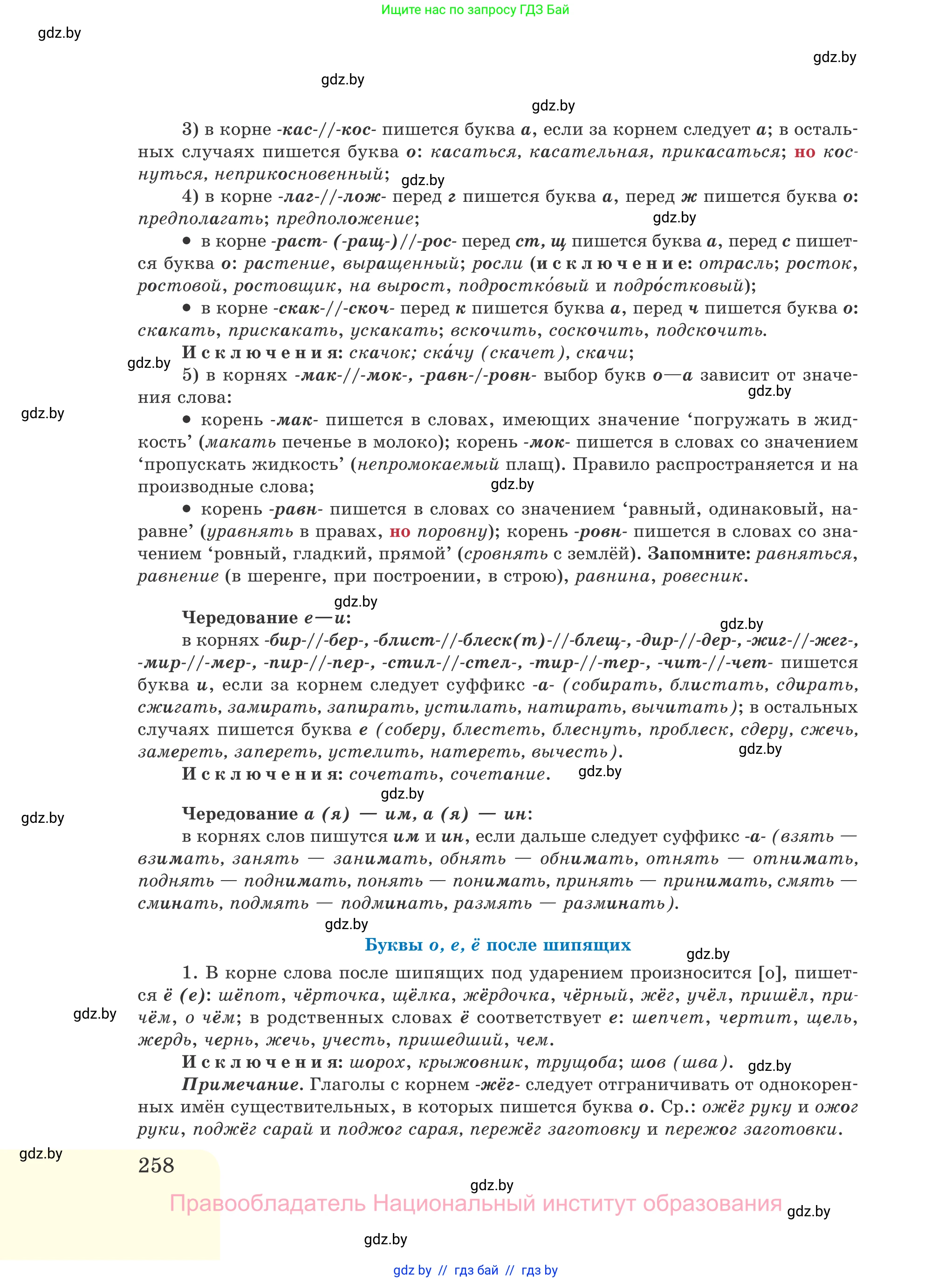 Русский язык, 11 класс Учебник, авторы: Долбик Елена Евгеньевна, Литвинко Франя Михайловна, Мурина Лариса Александровна, Шиманович Т В, Таяновская И В, Орловская О Я, издательство Национальный институт образования, Минск, 2021, страница 258