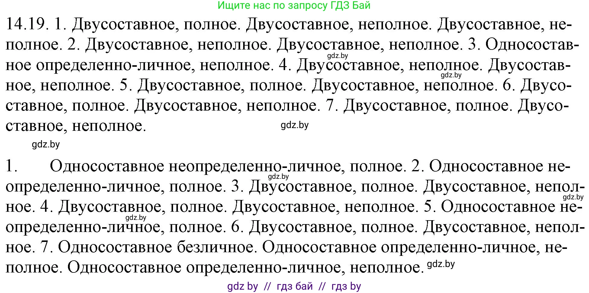 Русский язык, 11 класс Учебник, авторы: Долбик Елена Евгеньевна, Литвинко Франя Михайловна, Мурина Лариса Александровна, Шиманович Т В, Таяновская И В, Орловская О Я, издательство Национальный институт образования, Минск, 2021, страница 87, номер 14.19, Решение