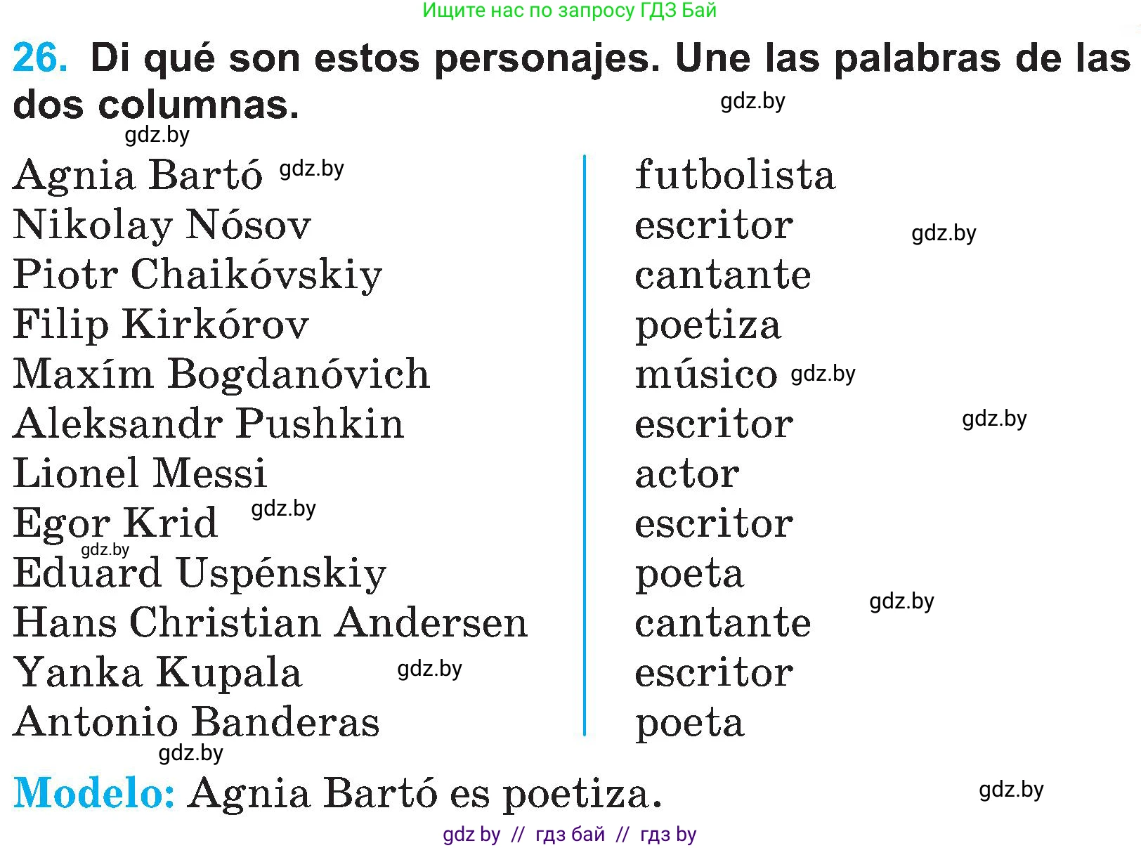 Испанский язык, 4 класс Учебник, авторы: Гриневич Елена Карловна, Бахар Лариса Николаевна, издательство Вышэйшая школа, Минск, 2019, красного цвета, Часть 1, страница 15, номер 26, Условие