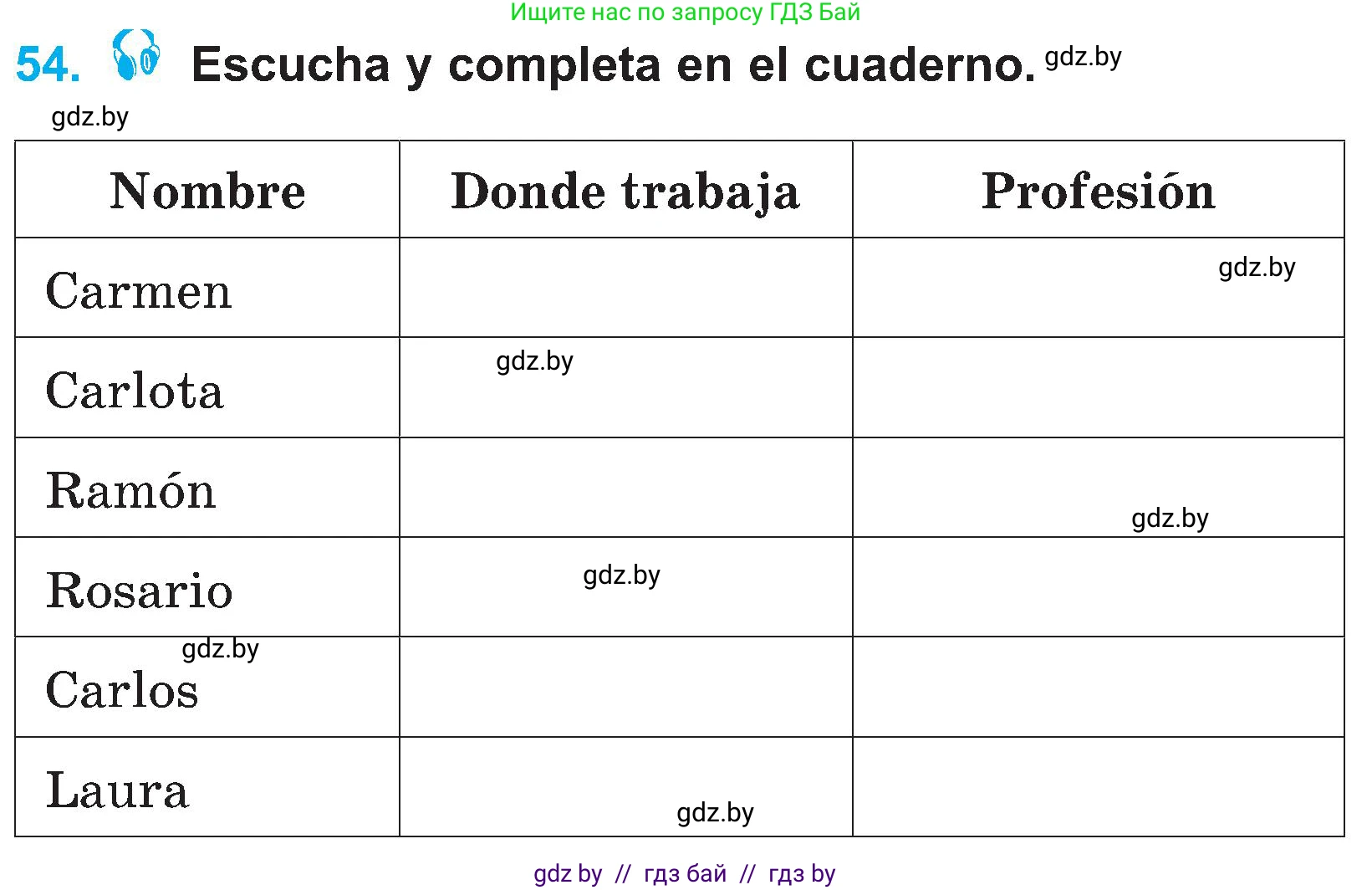 Испанский язык, 4 класс Учебник, авторы: Гриневич Елена Карловна, Бахар Лариса Николаевна, издательство Вышэйшая школа, Минск, 2019, красного цвета, Часть 1, страница 25, номер 54, Условие